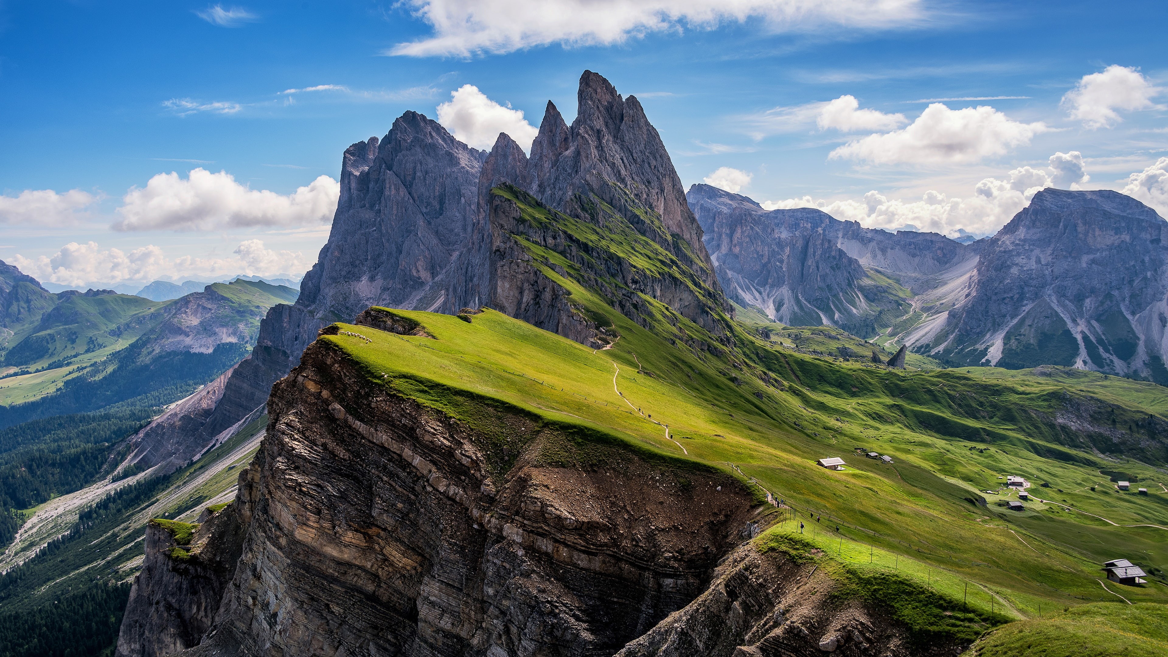 italy, geisler-odle, odle group, peak, odle mountains, val gardena, puez geisler nature park, mountain, ridge, 4K, dolomites, europe, bolzano, escarpment, HD Wallpaper