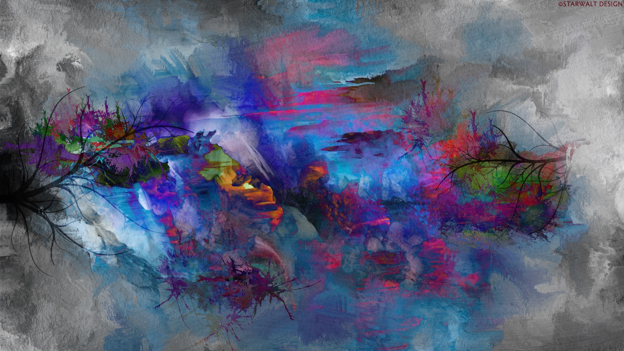 colors, red, indoors, exploding, concrete, textured, vibrant Color, pink, design, paint, craft, artists Canvas, paintings, chaos, watercolor Painting, stained, HD Wallpaper