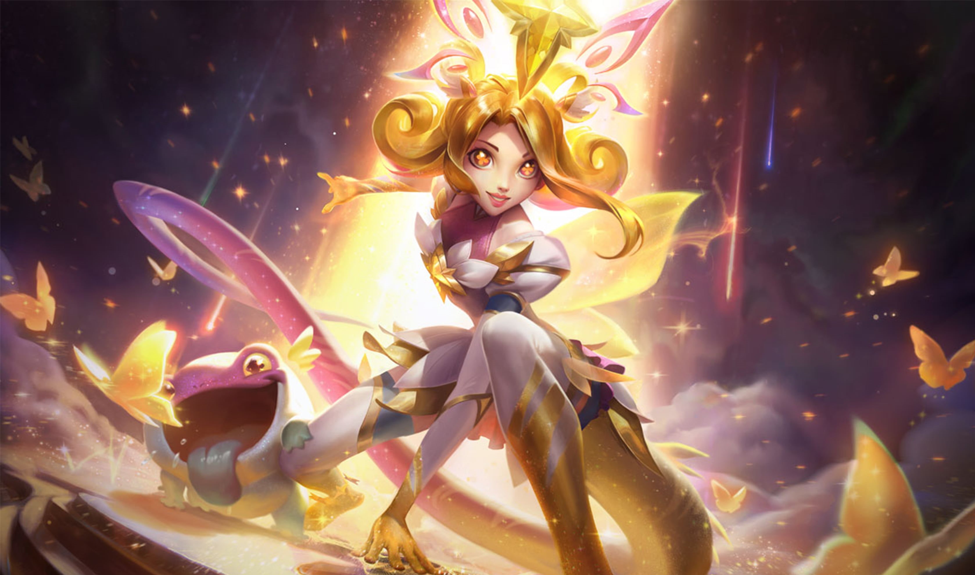 Neeko (League of Legends), 2K, League of Legends, stars, Star Guardian, neeko, galaxy, Riot Games, HD Wallpaper