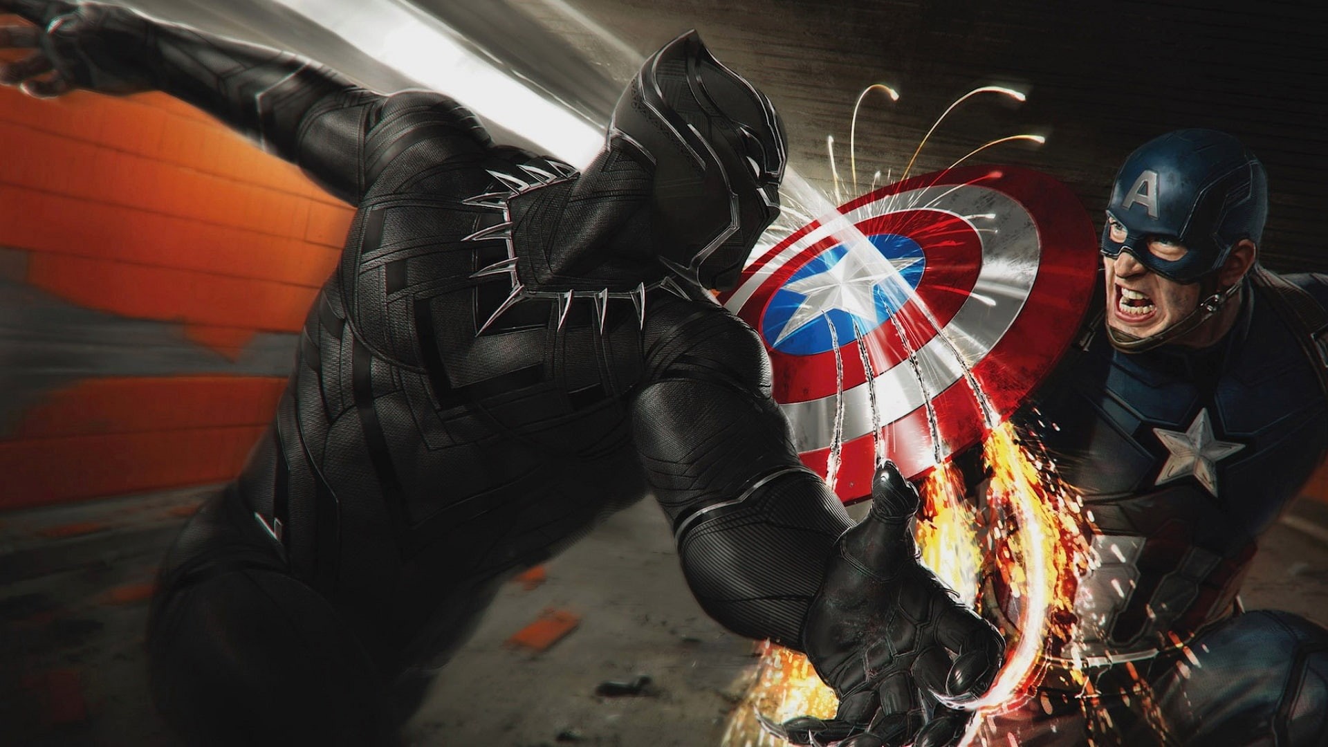 1080P, artwork, Black Panther, Marvel Comics, Captain America, Captain America: Civil War, Marvel Cinematic Universe, superhero, HD Wallpaper