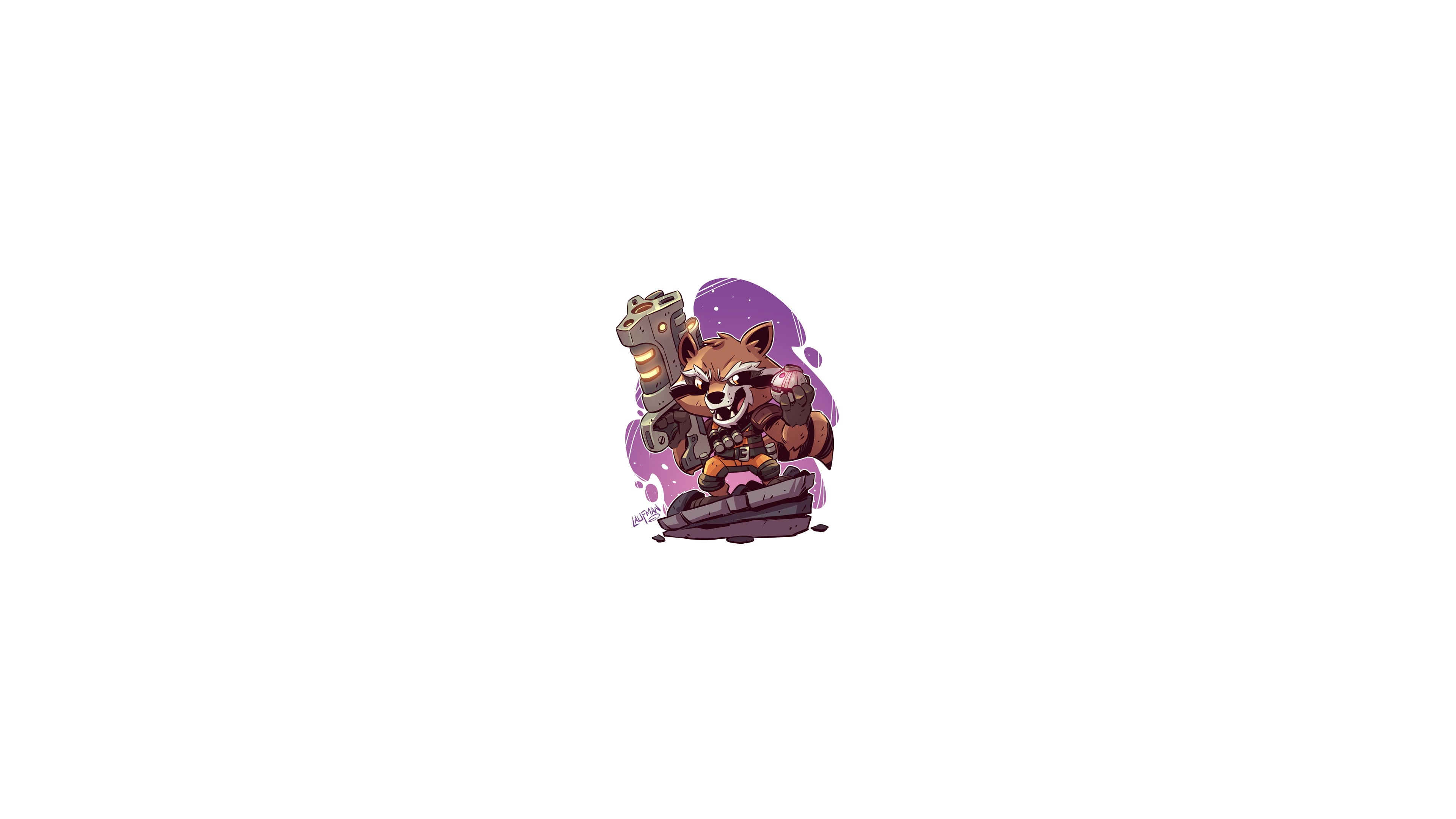 Marvel Cinematic Universe, Derek Laufman, The Avengers, Marvel Heroes, minimalism, Rocket Raccoon, 4K, Marvel Super Heroes, Guardians of the Galaxy, chibi, HD Wallpaper