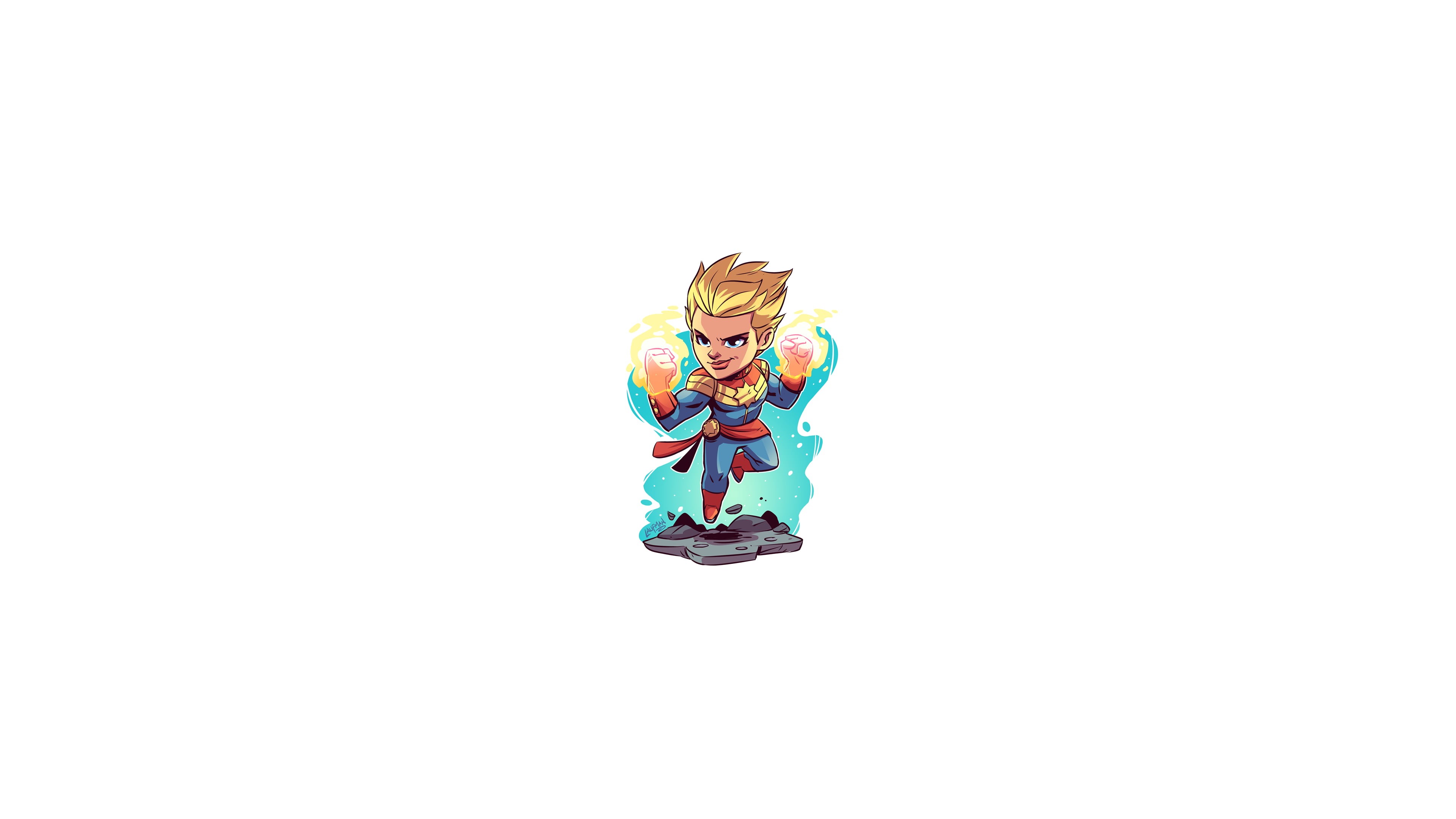 Marvel Cinematic Universe, Derek Laufman, MCU, Marvel Heroes, 4K, Captain Marvel, The Avengers, hero, Marvel Super Heroes, chibi, superhero, minimalism, HD Wallpaper