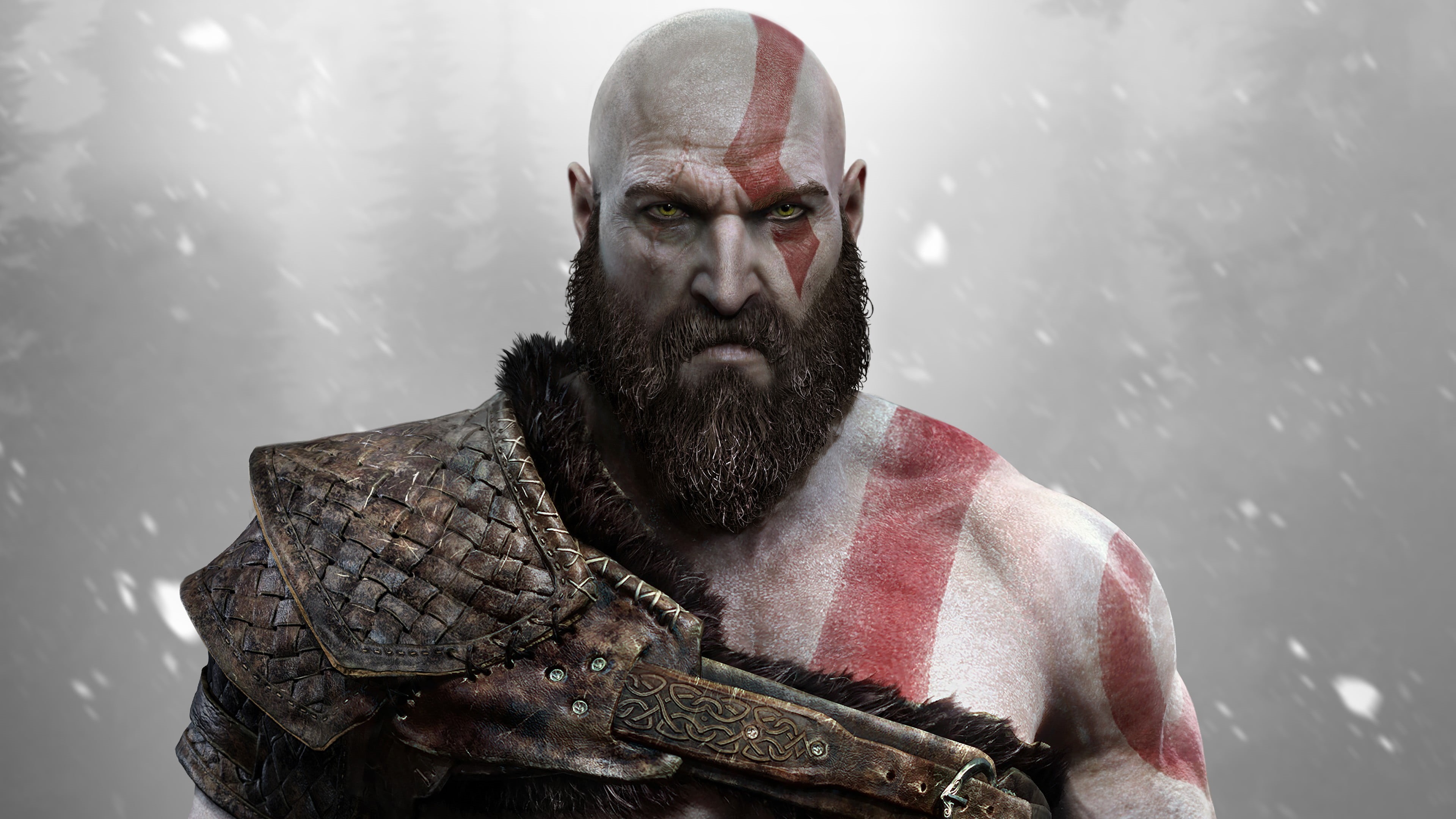one Person, looking, beards, God of War, Kratos, video games, God of War (2018), portrait, armed Forces, people, human Face, beard, mature men, HD Wallpaper
