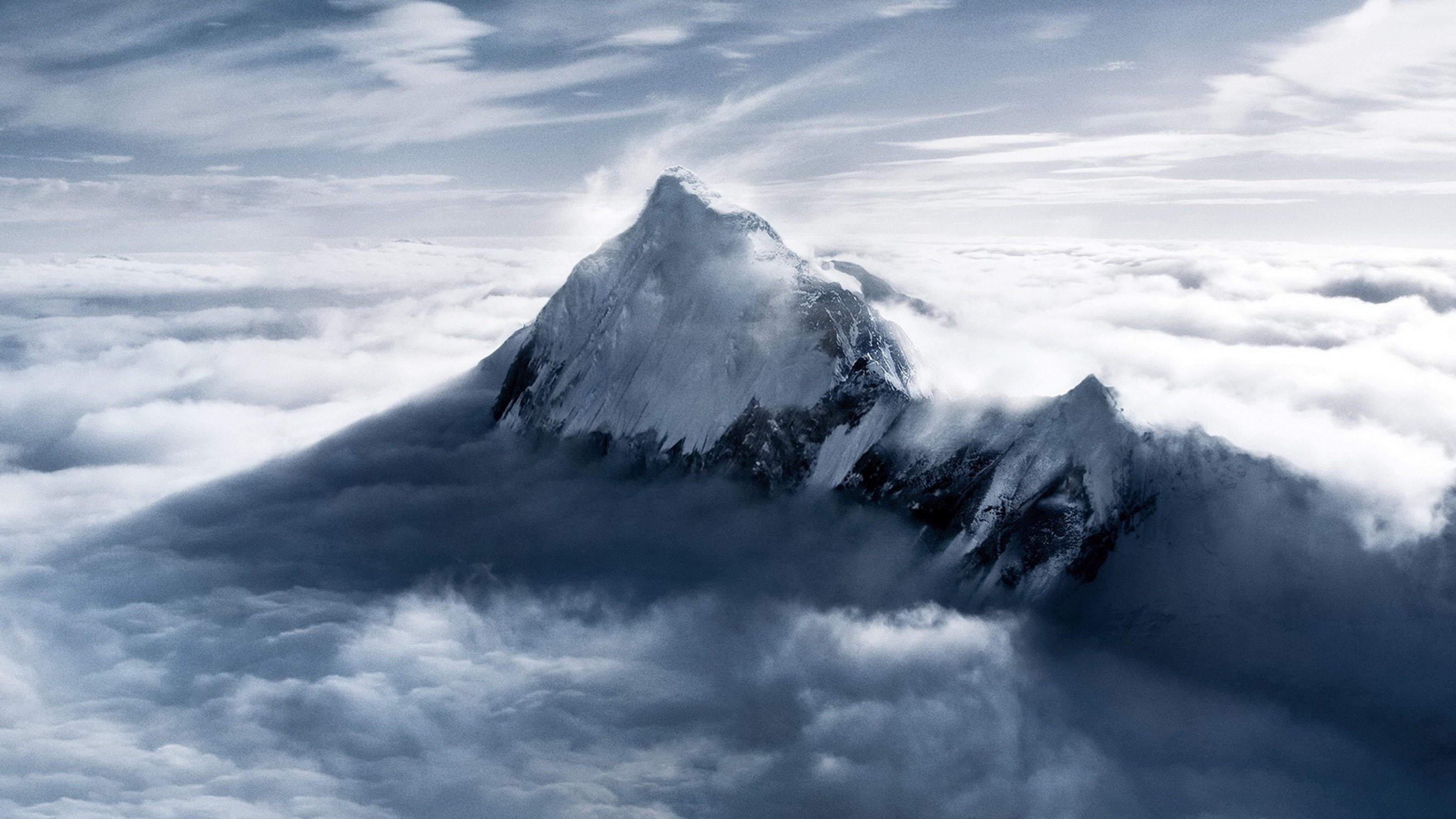 tranquility, nature, environment, snowy, mountain peak, beauty in nature, snow, landscape, cloud - sky, mountain, white color, winter, cold temperature, HD Wallpaper