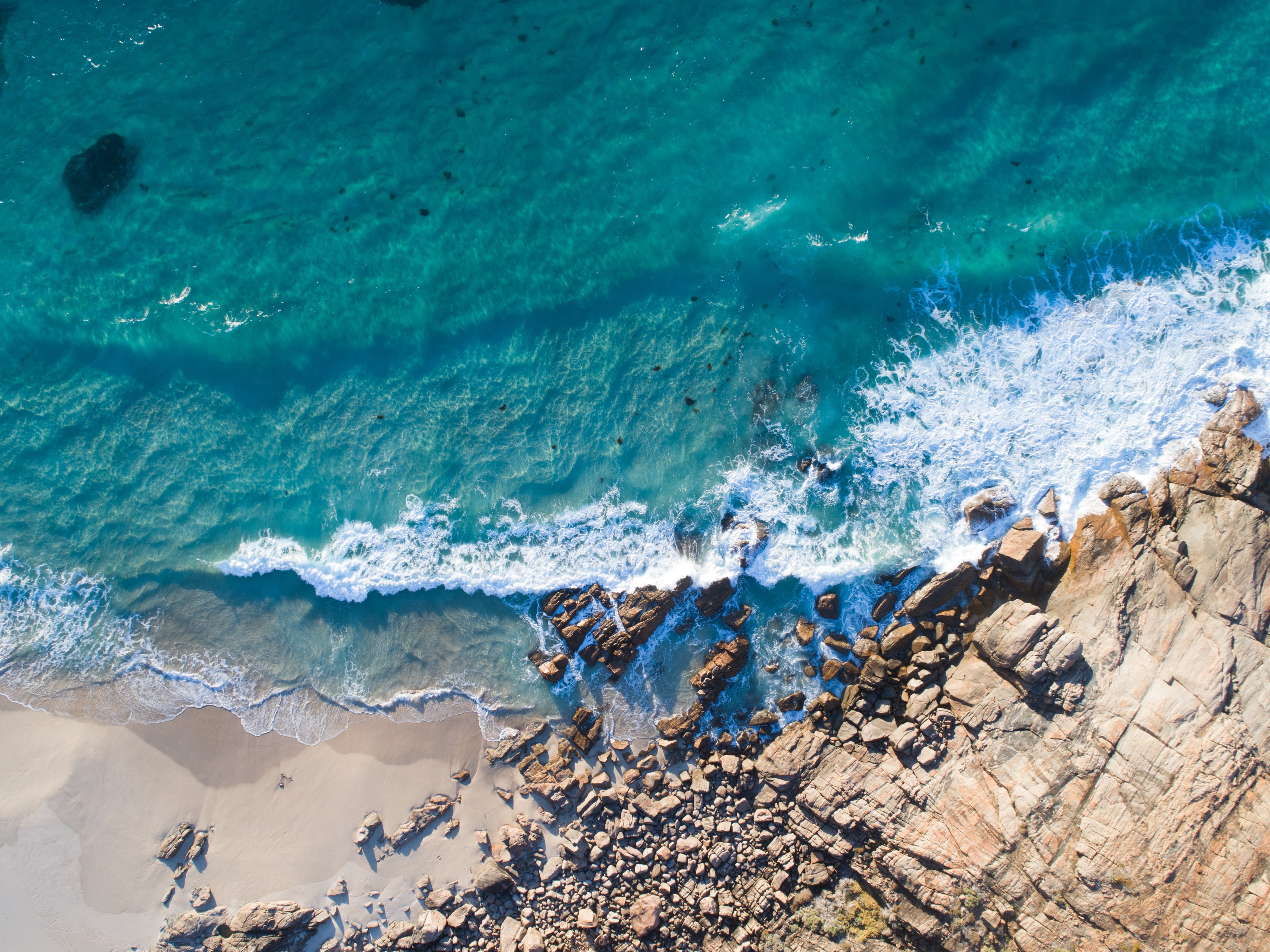 vacations, power, high angle view, rock, beauty in nature, seascape, sea, waves, surf, beach, aerial view, scenics, wave, scenics - nature, breaking, island, HD Wallpaper