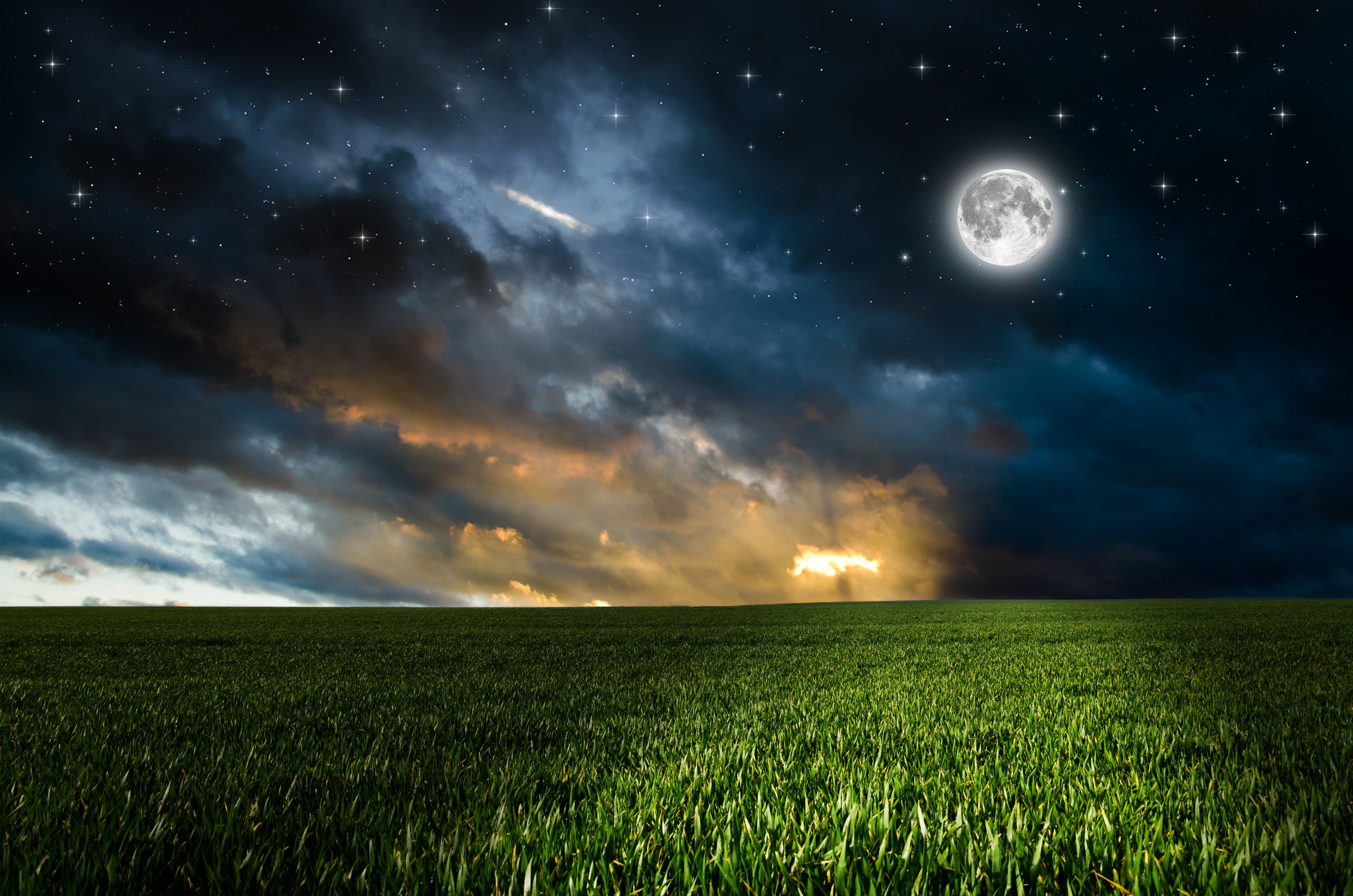 bright, horizon Over Land, summer, sunbeam, the sky, horizon, sunlight, night, clouds, cloud - Sky, field, space, light - Natural Phenomenon, dramatic Sky, HD Wallpaper