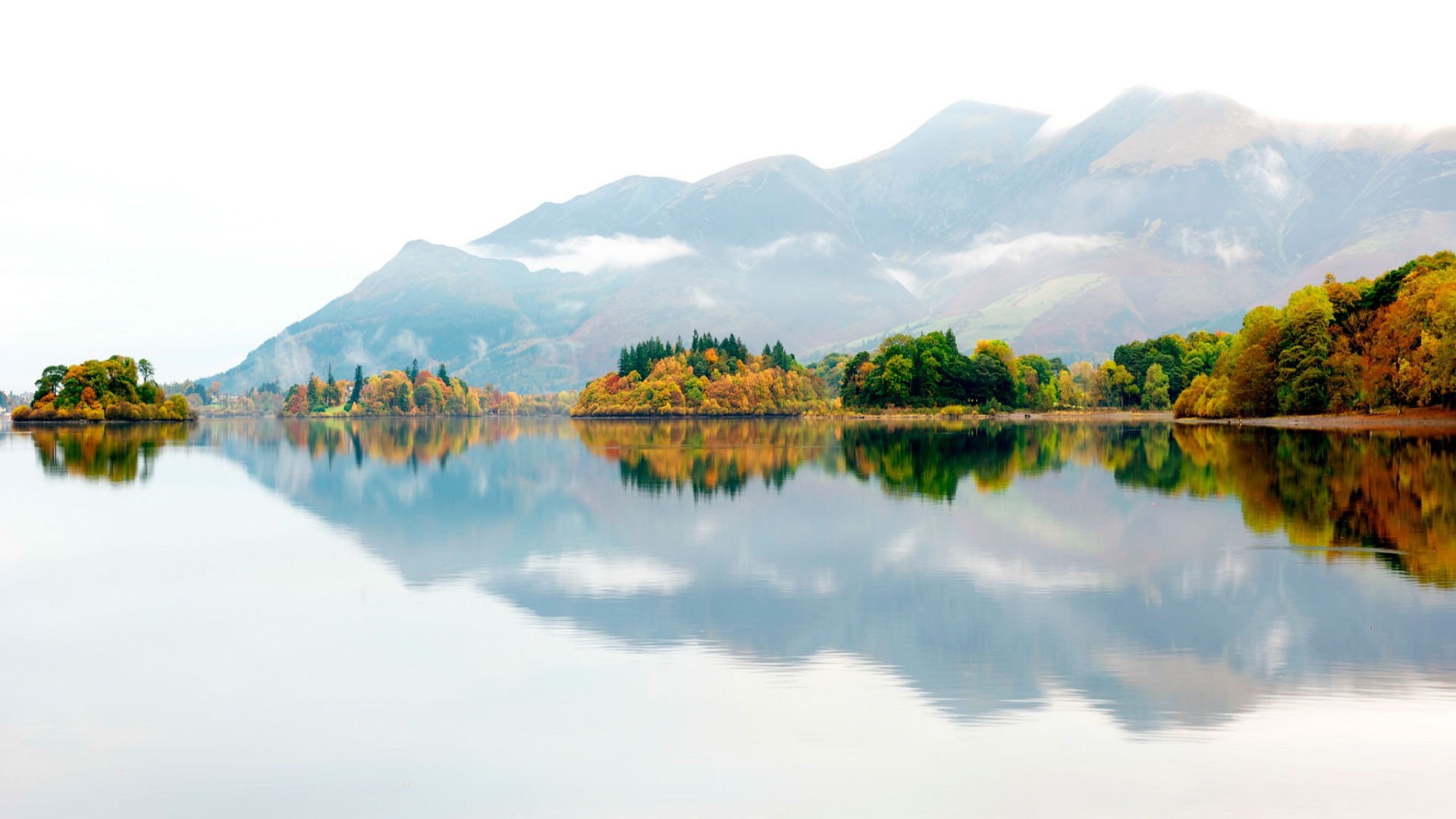 scenics - nature, waterfront, day, reflection, sky, beauty in nature, plant, tranquil scene, outdoors, hills, nature, landscape, trees, mountain range, HD Wallpaper