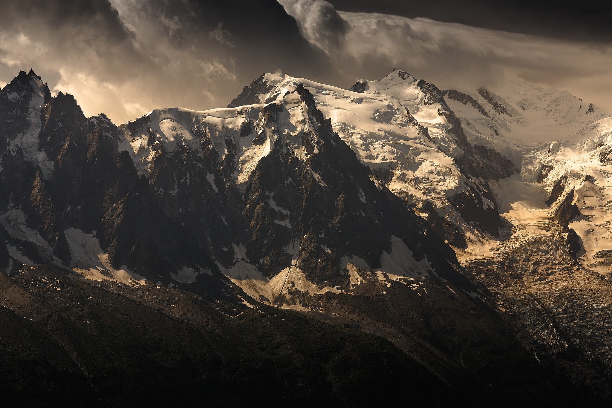 mountain, environment, scenics - nature, snow, tranquility, covered, mountains, cloud - sky, sky, cold temperature, outdoors, mountain peak, beauty in nature, HD Wallpaper