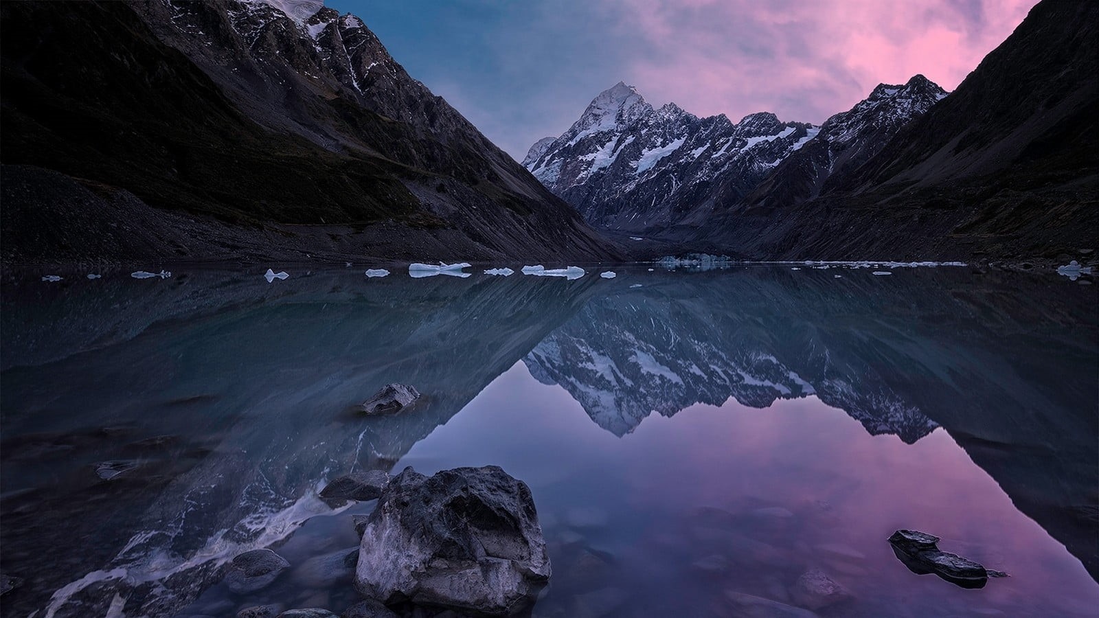 winter, mountain, sky, water, lake, snowcapped mountain, ice, formation, nature, reflection, beauty in nature, snowy peak, mountain range, mountain peak, HD Wallpaper