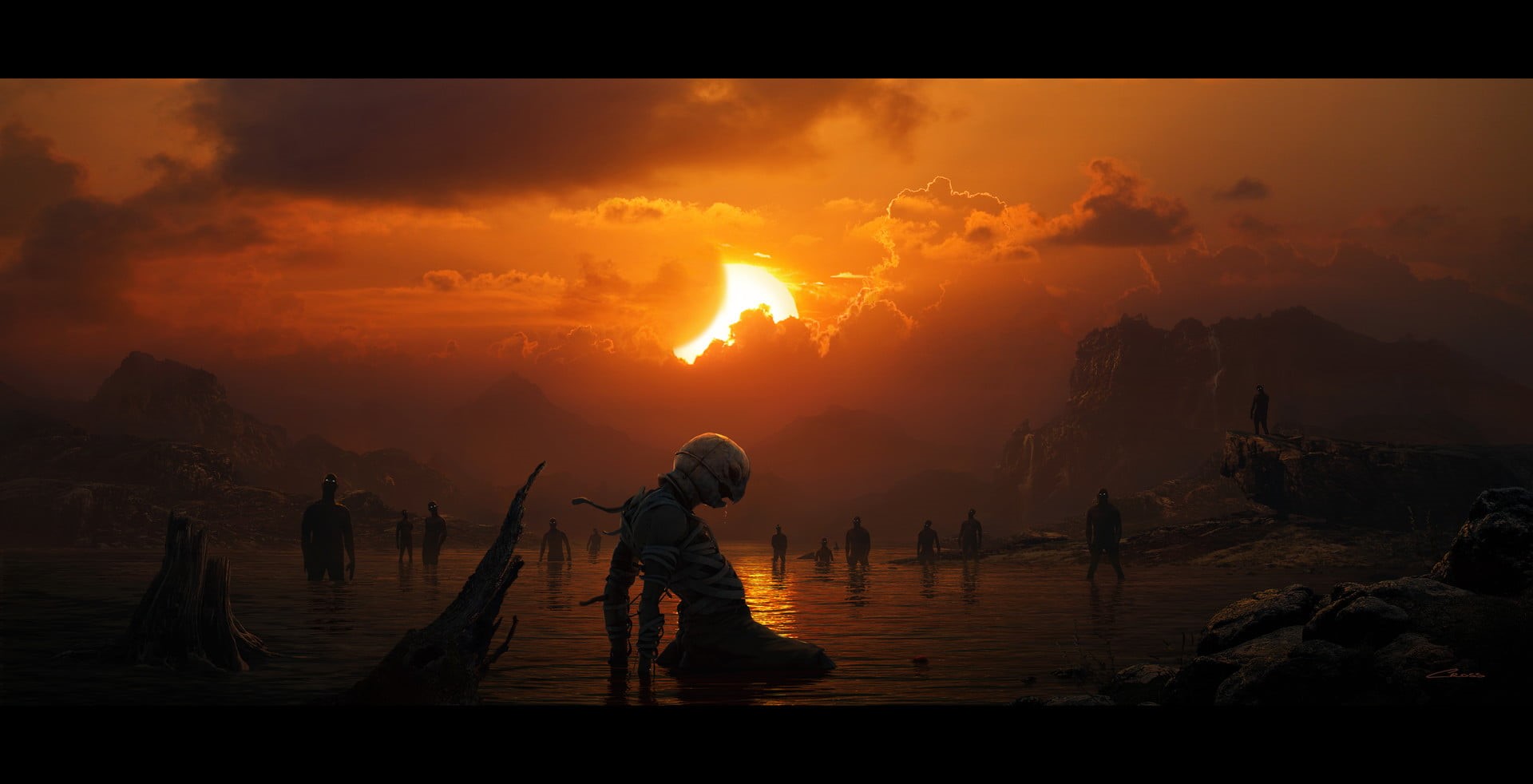 Black Swordsman, 1080P, demon, Berserk, Griffith, solar eclipse, HD Wallpaper
