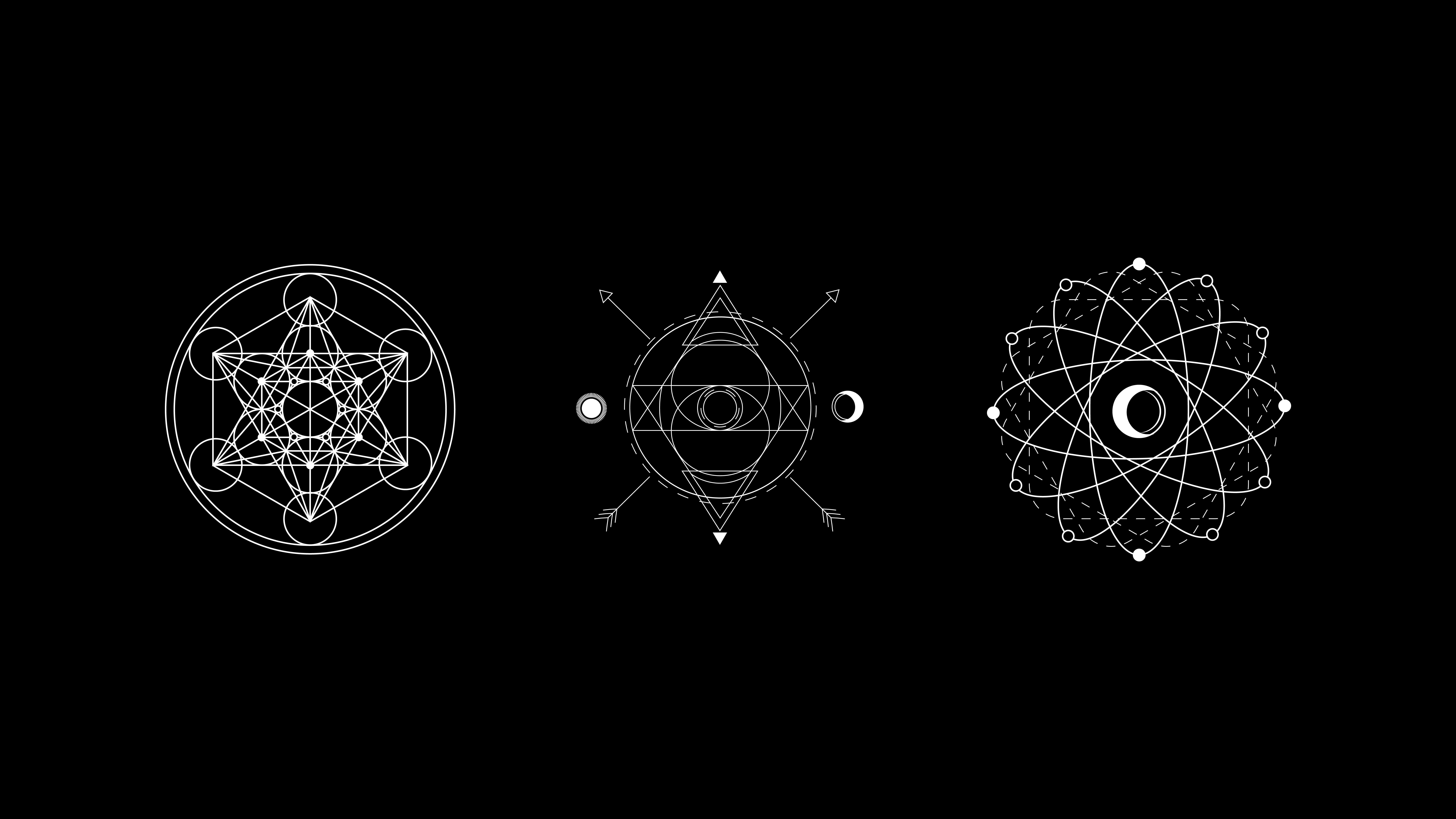 8K, minimalism, eclipse, geometry, Moon, sacred geometry, HD Wallpaper
