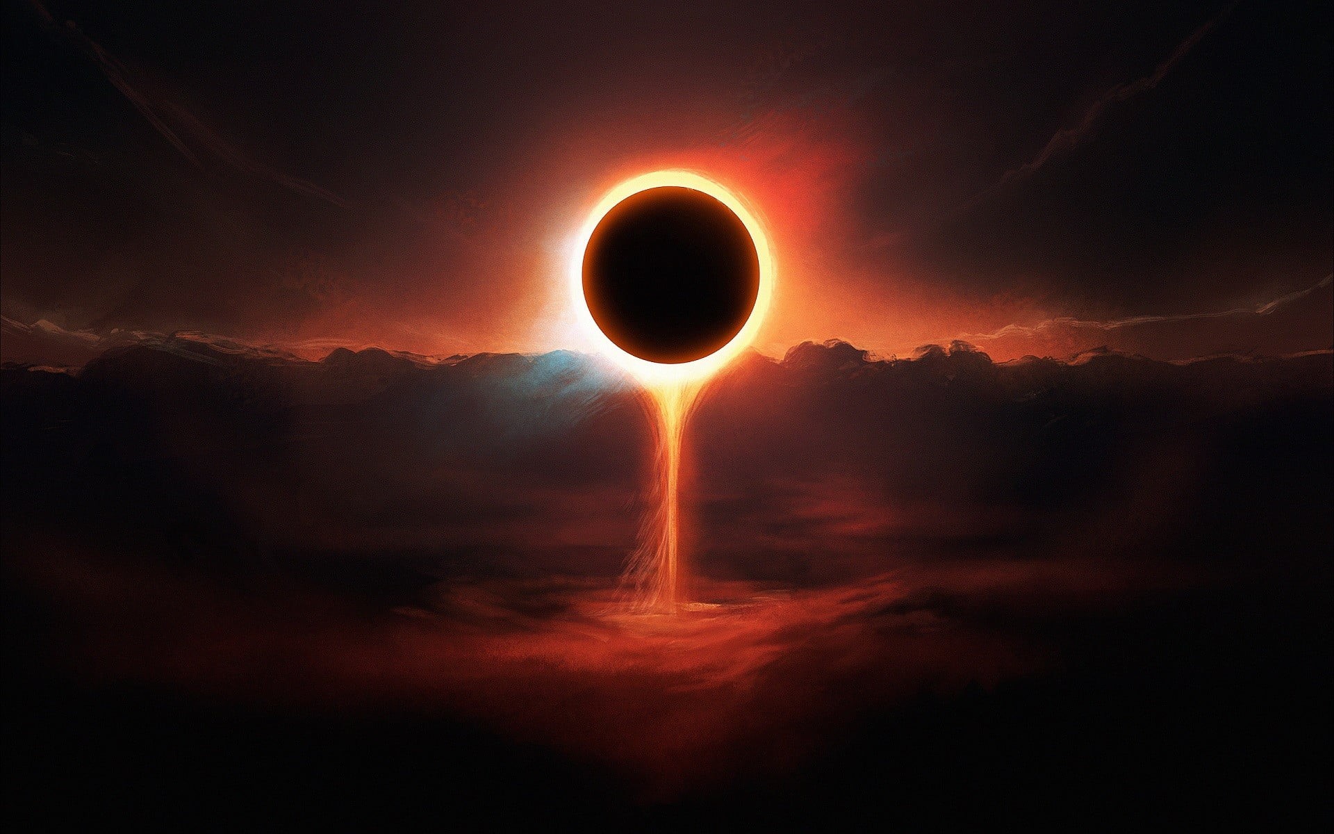 shape, star - space, dramatic sky, burning, no people, fantasy art, night, lunar, astronomy, environment, planet, cloud - sky, geometric shape, HD Wallpaper