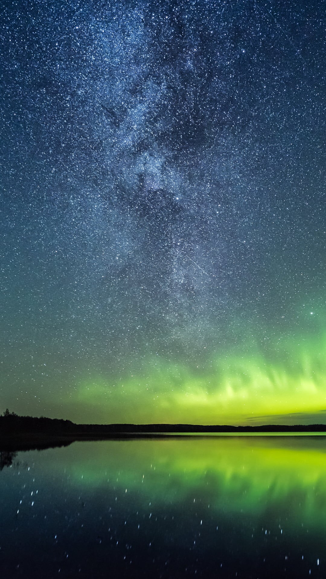 tranquil scene, scenics - nature, stars, portrait display, star - space, astronomy, water, nature, aurorae, beauty in nature, 1080P, reflection, lake, Phone HD Wallpaper