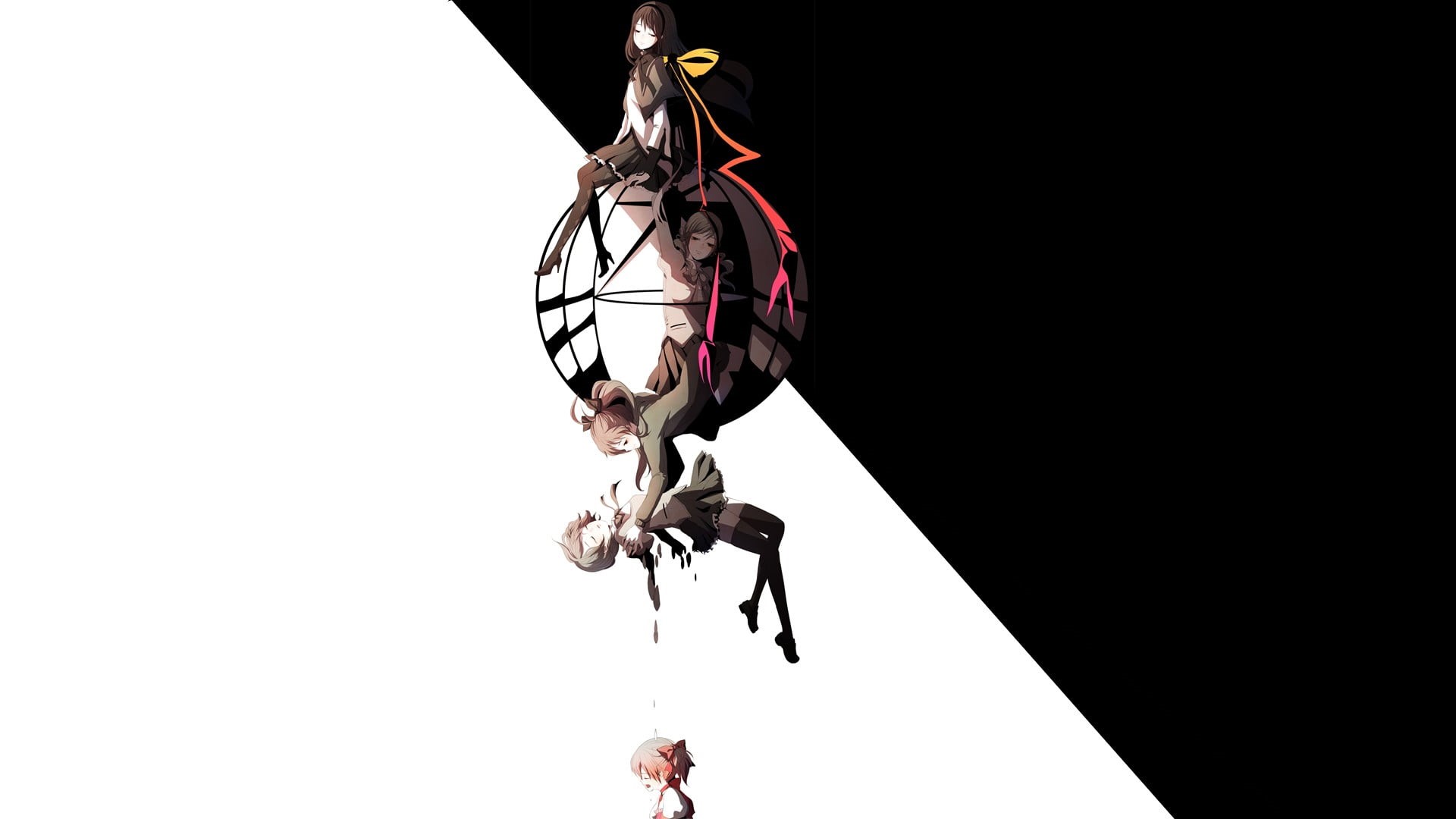 close-up, low angle view, metal, clip, no people, Sakura Kyouko, Akemi Homura, craft, white background, character, Kaname Madoka, movie, nature, representation, HD Wallpaper