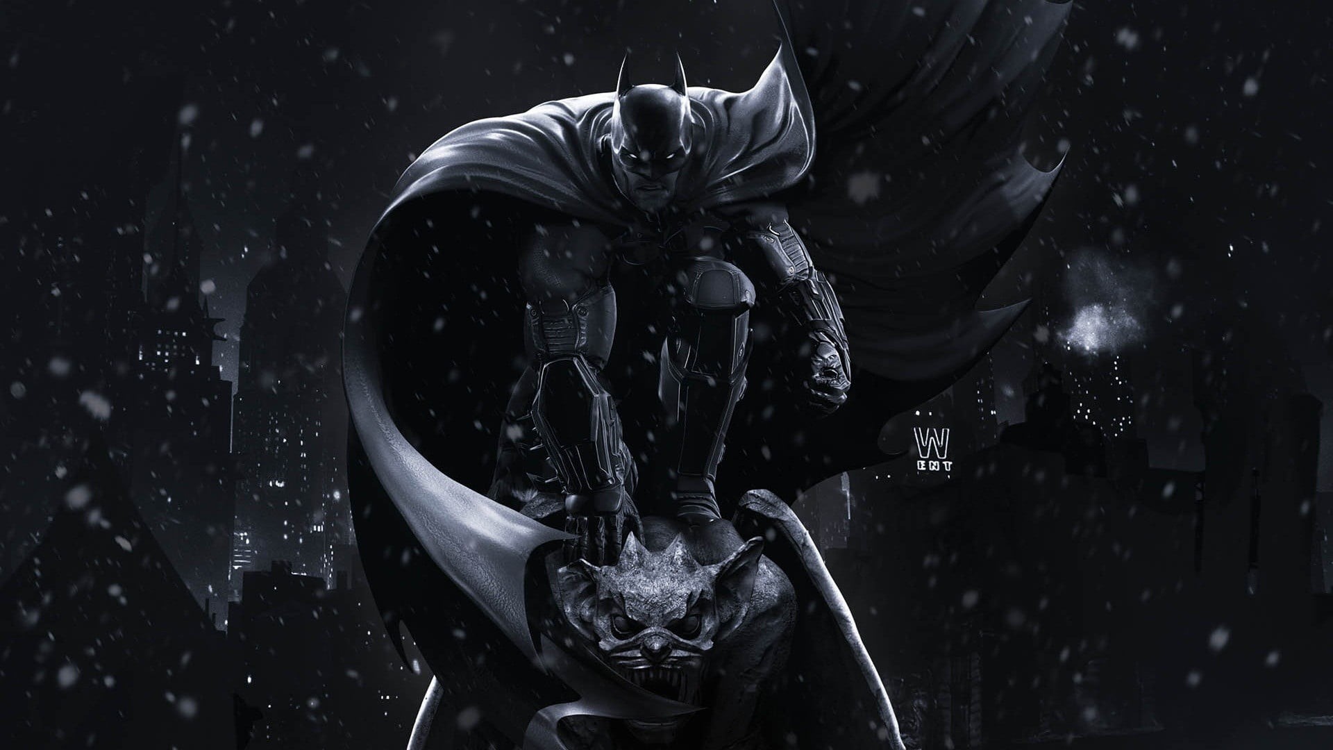 outdoors, digital art, The Dark Knight, representation, day, night, DC Comics, nature, digital, horror, sculpture, focus on foreground, water, 1080P, male likeness, HD Wallpaper