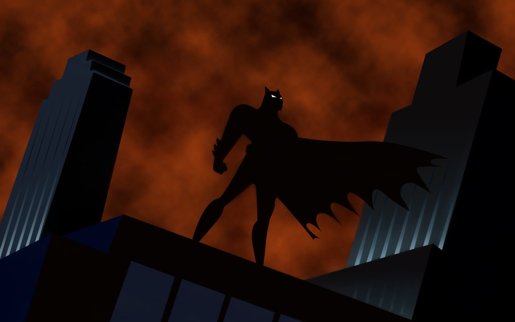DC Comics, nature, art and craft, digital, sunset, Batman, illuminated, architecture, representation, batman the animated series, building exterior, HD Wallpaper