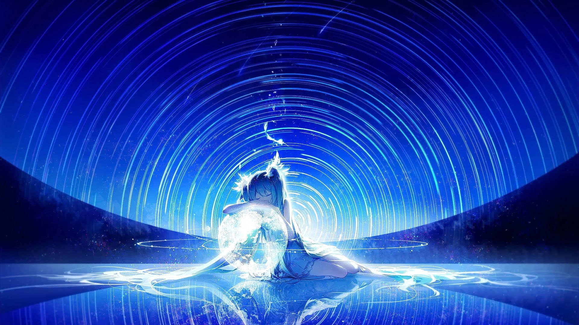 digital composite, star - space, lifestyles, Hatsune Miku, nature, anime, young adult, laser, arts culture and entertainment, anime girls, Vocaloid, long hair, HD Wallpaper