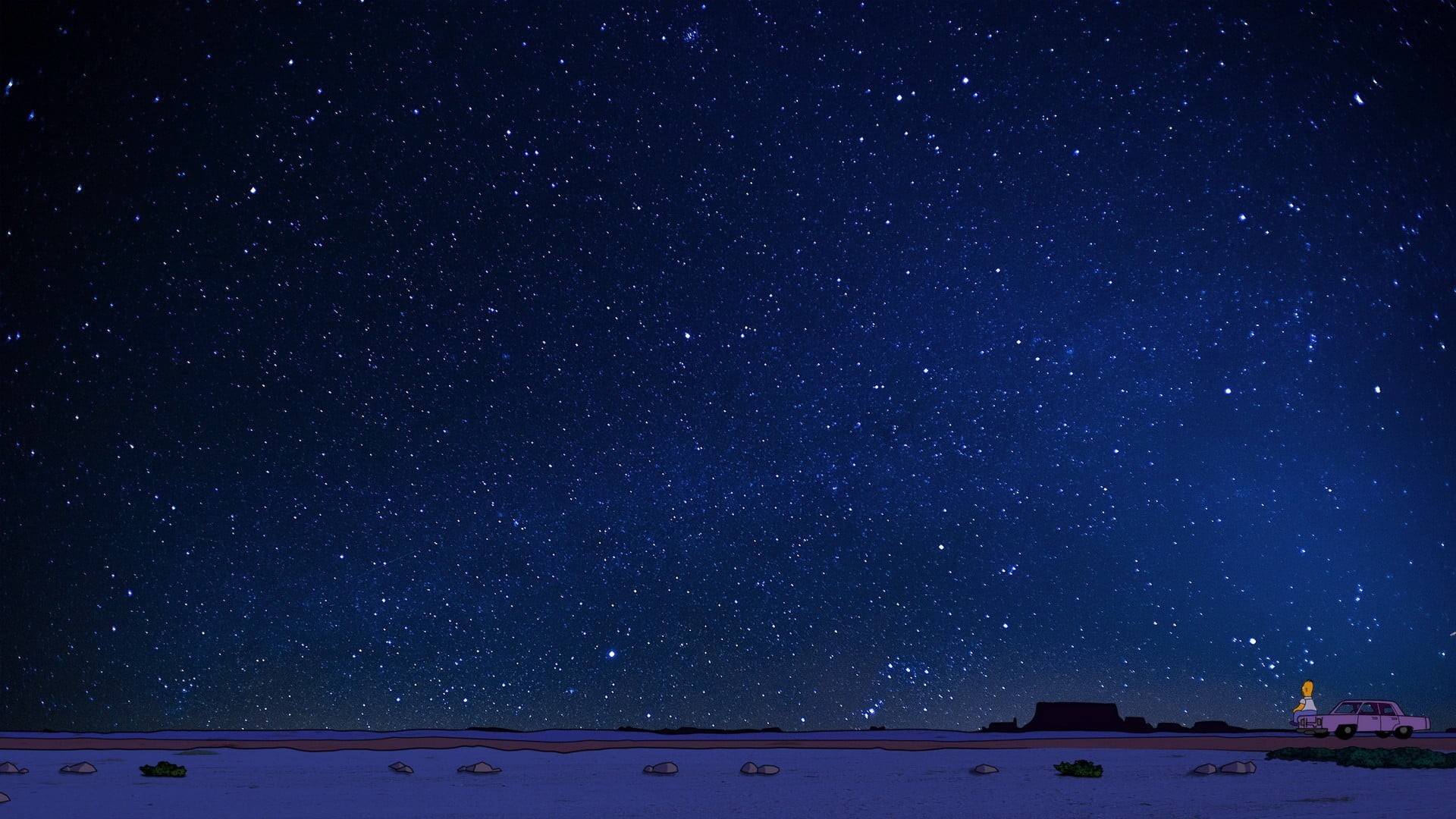 blue, outdoors, astronomy, galaxy, star, 1080P, idyllic, purple, nature, space and astronomy, Homer Simpson, tranquility, space, infinity, tranquil scene, HD Wallpaper