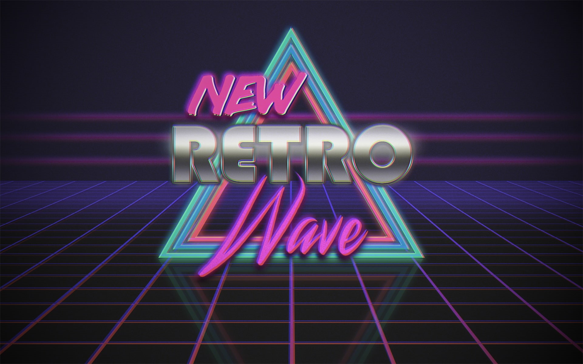 night, 1080P, synthwave, vintage, text, message, 1980s, blue, no people, neon colored, black background, light - natural phenomenon, studio shot, pattern, HD Wallpaper
