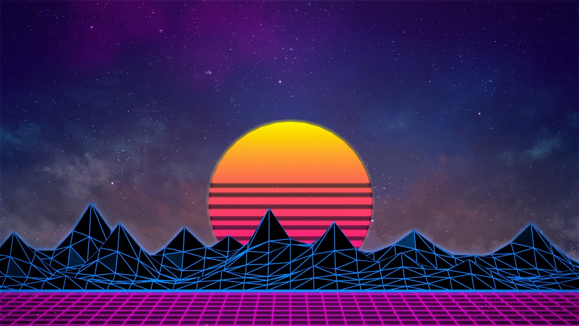 1080P, digital art, 1980s, Retro style, HD Wallpaper