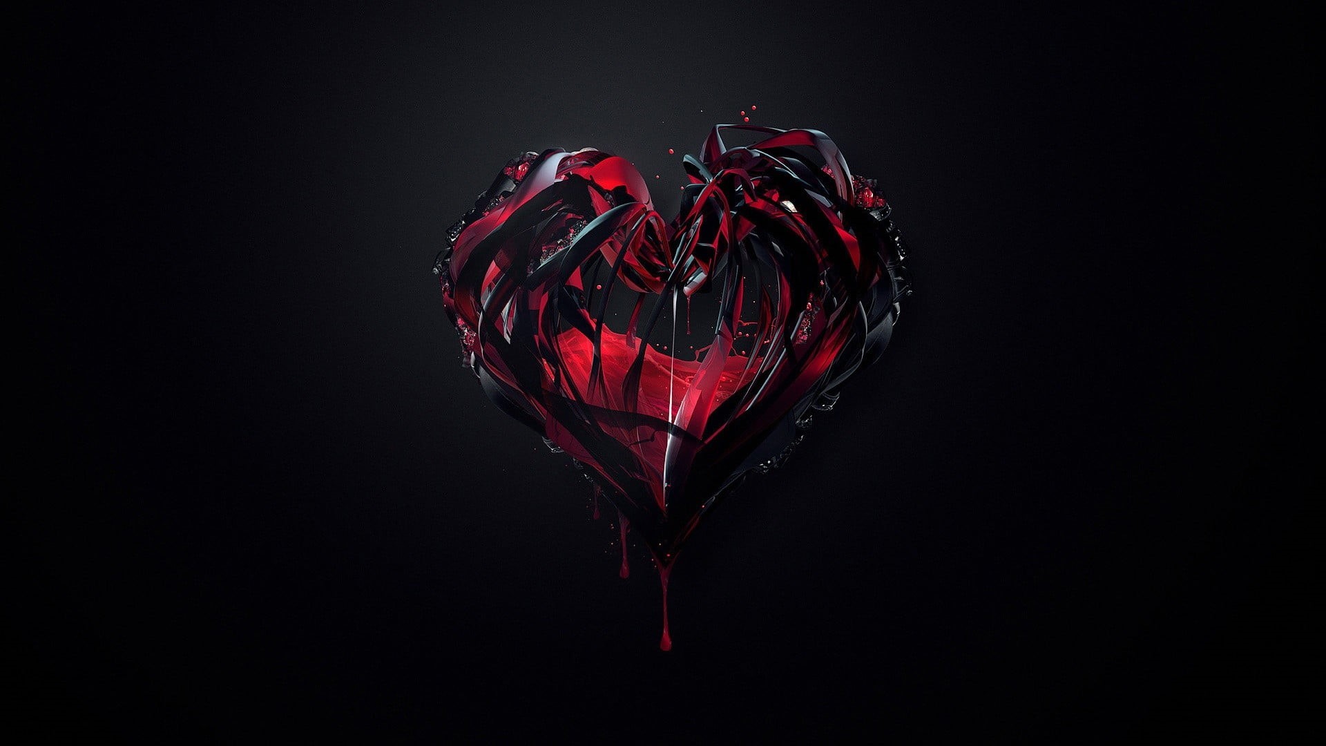 illustration, black, Justin Maller, indoors, positive emotion, dark background, black background, directly above, valentines day - holiday, studio shot, HD Wallpaper