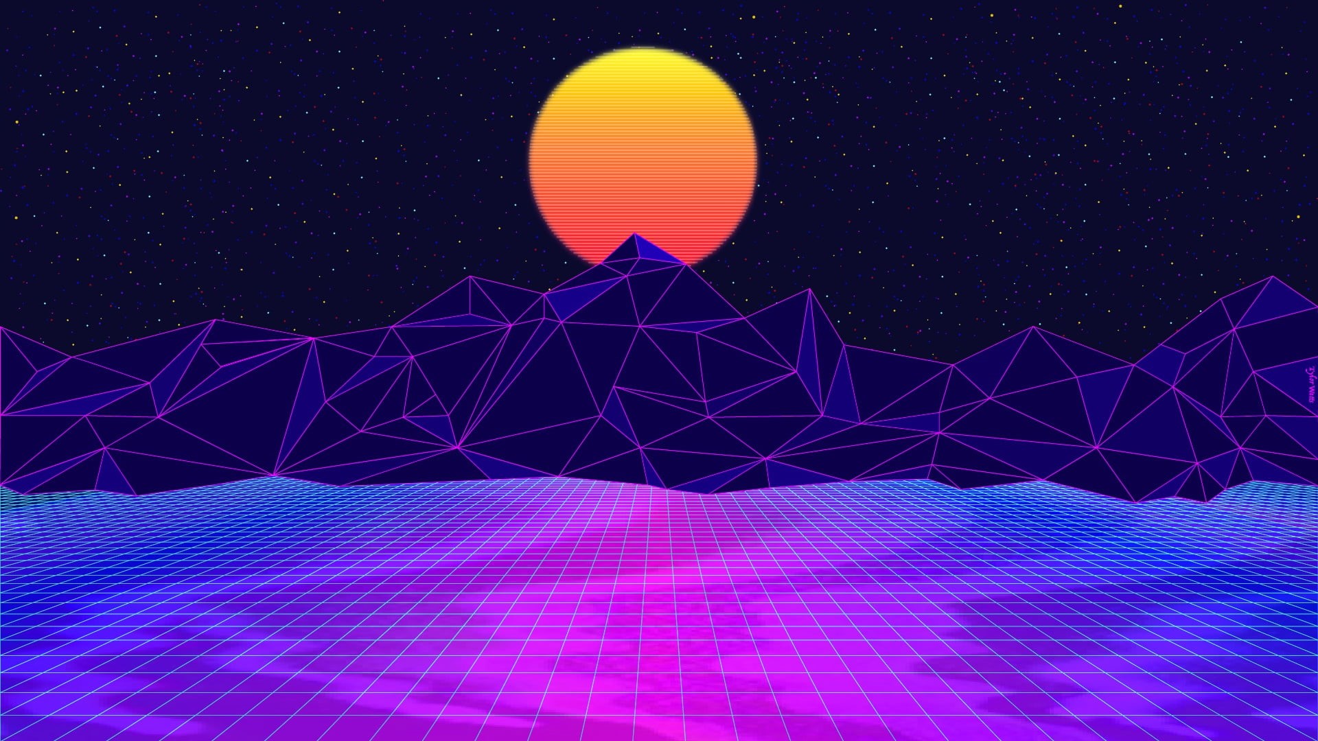 80s, The sun, Music, Synthwave, Outrun, Neon, New Retro Wave, Mountains, Retrouve, Retrowave, Futuresynth, Synth, 80s, 1080P, Space, Sintav, HD Wallpaper