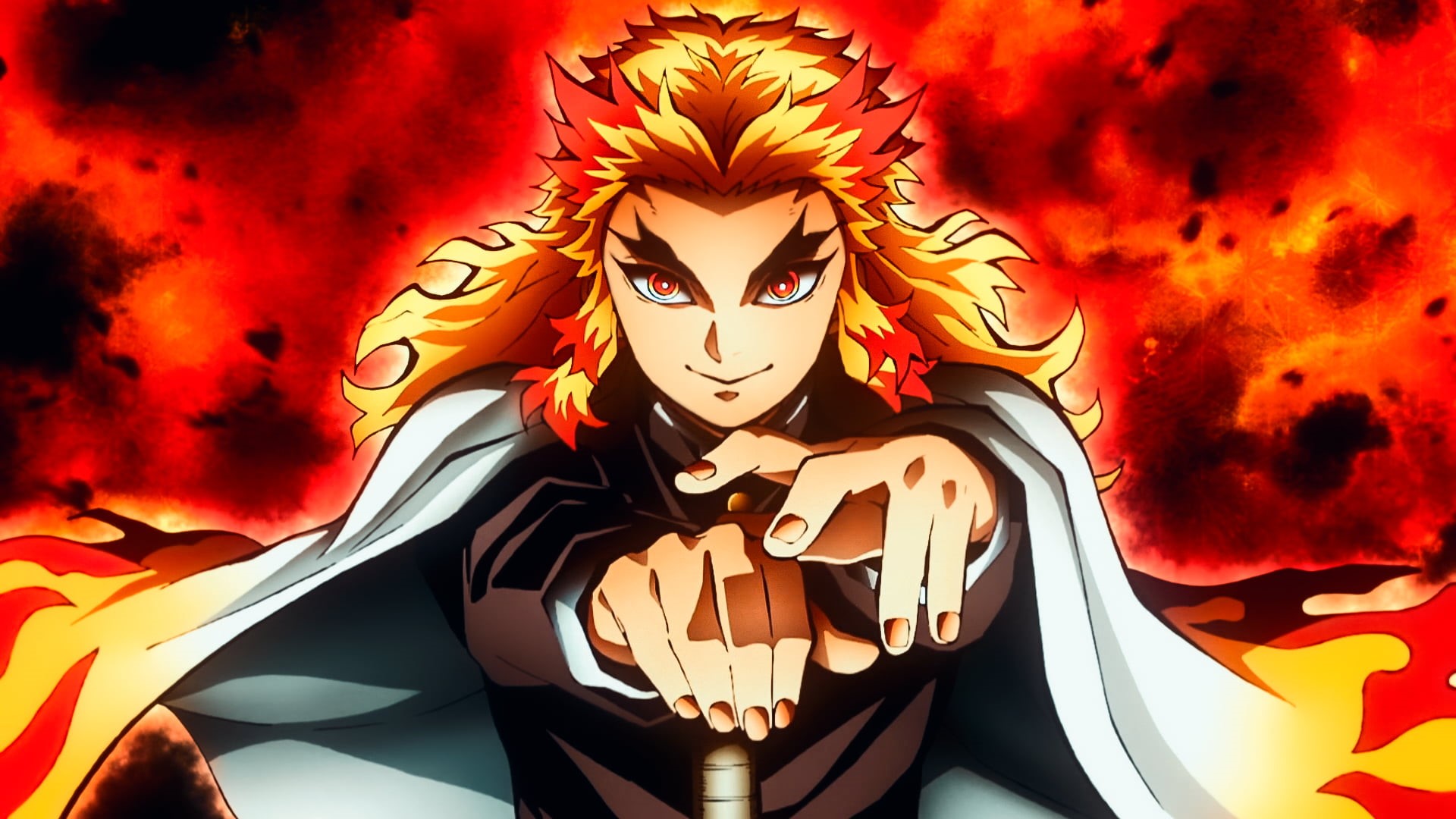 1080P, Kyojuro Rengoku, Demon Slayer: Kimetsu no Yaiba, Anime, HD Wallpaper