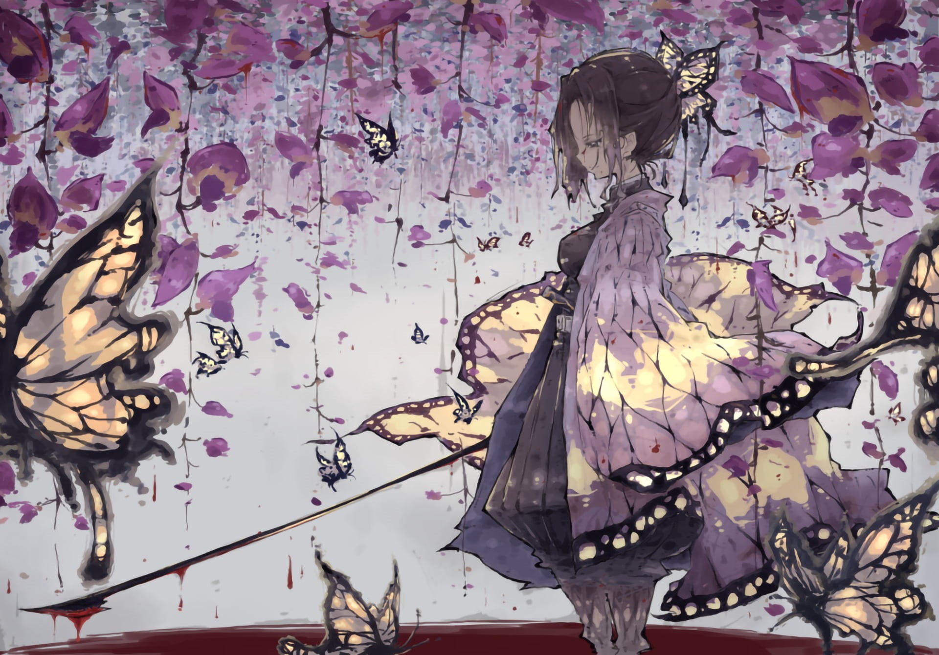 1080P, Demon Slayer: Kimetsu no Yaiba, Shinobu Kochou, Anime, HD Wallpaper
