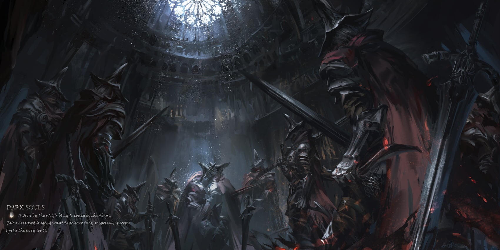 fantasy art, Dark Souls III, 720P, Dark Souls, artwork, video game art, Abyss Watchers, HD Wallpaper