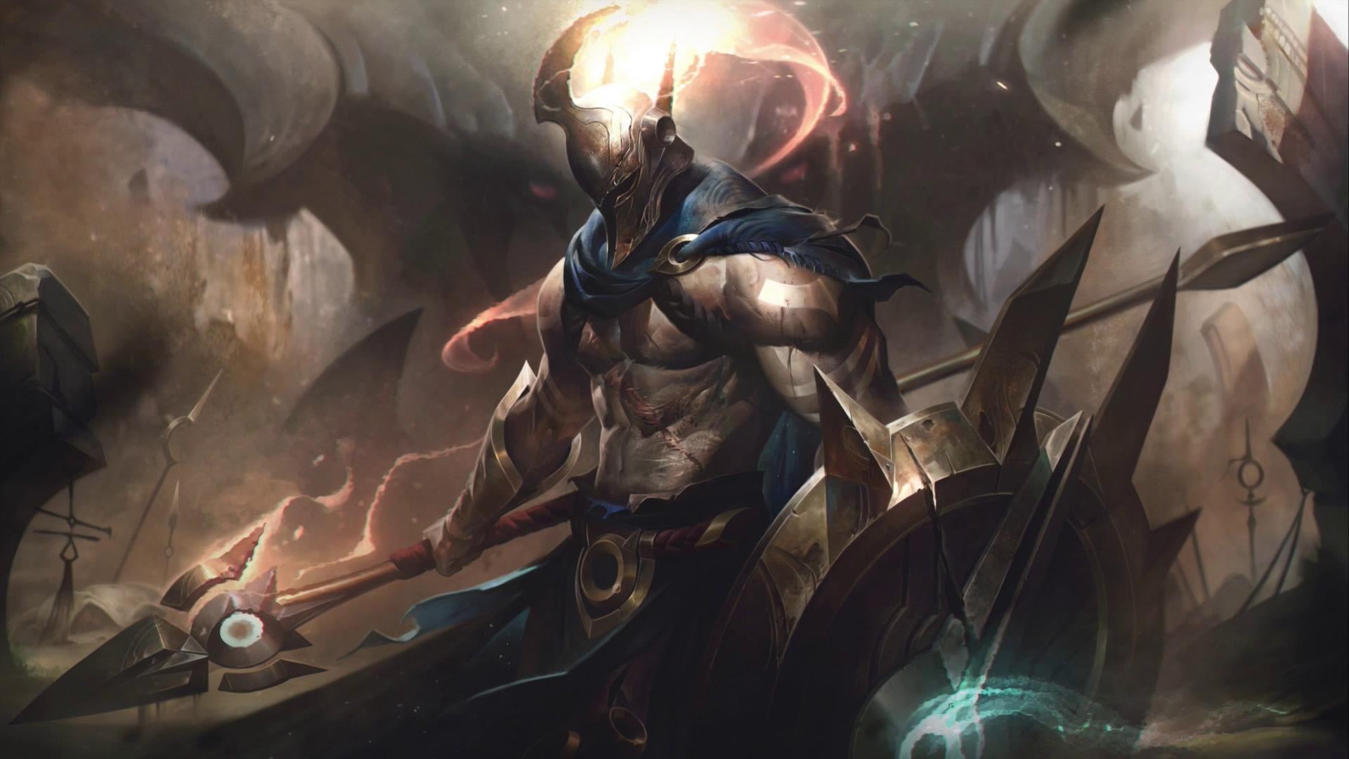 Pantheon (League of Legends), Riot Games, warrior, 1080P, League of Legends, skin, HD Wallpaper
