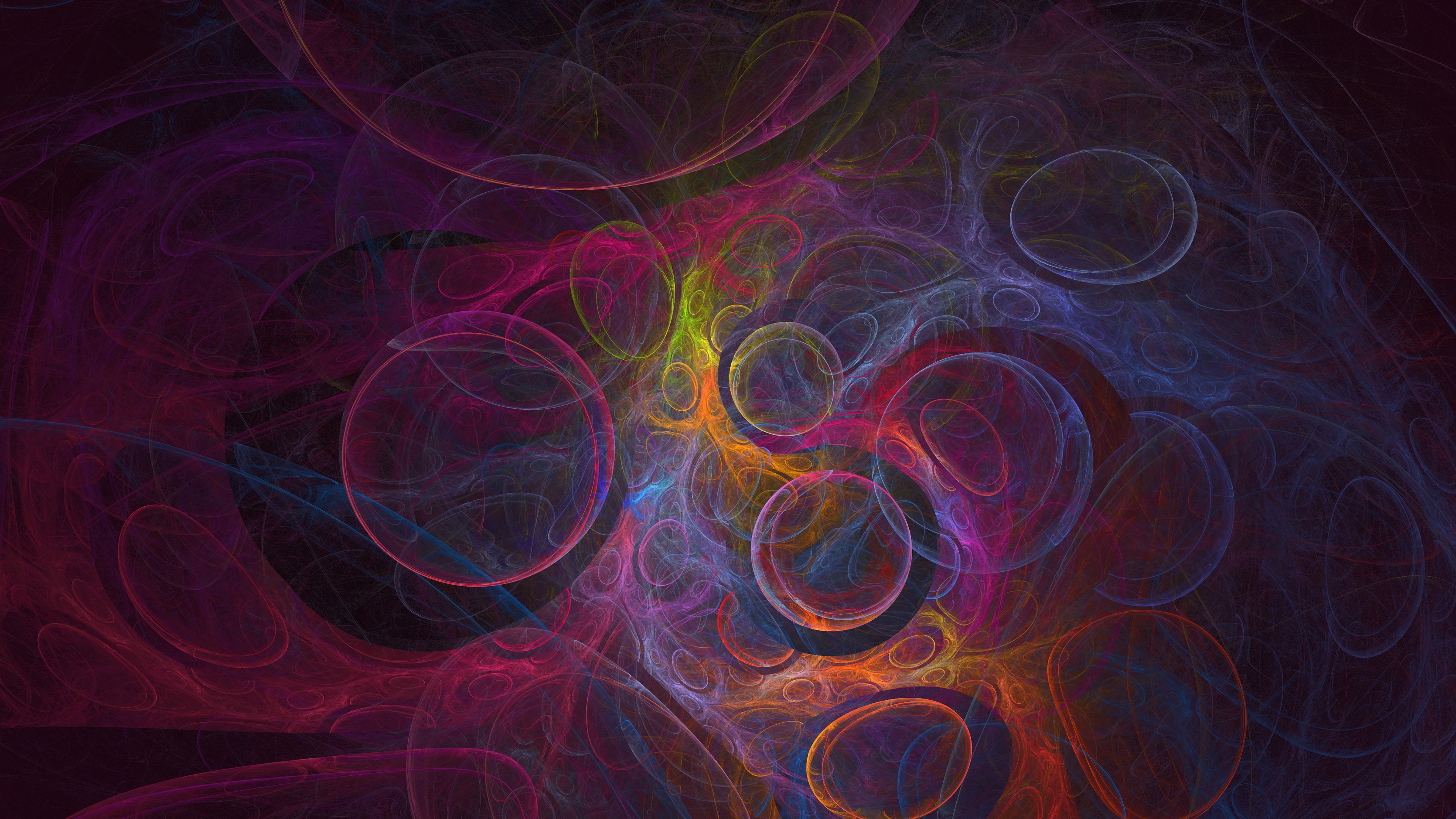 abstract, 4K, psychedelic, fractal, colorful, digital art, HD Wallpaper