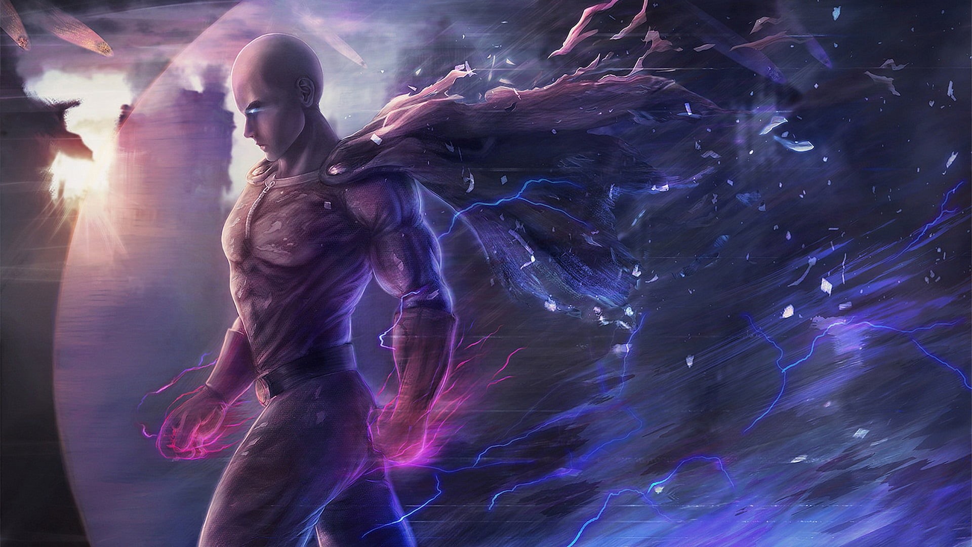 blue, punch, fantasy art, women, one Person, young Adult, imagination, backgrounds, fashion, blurred Motion, creativity, front view, art, anime, three quarter length, HD Wallpaper