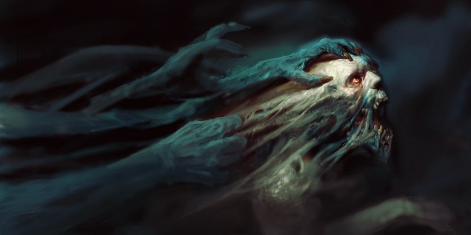 720P, underwater, animal, monster, animals in the wild, close-up, hands, water, sea life, animal wildlife, mystery, fear, head, indoors, one animal, spooky, HD Wallpaper