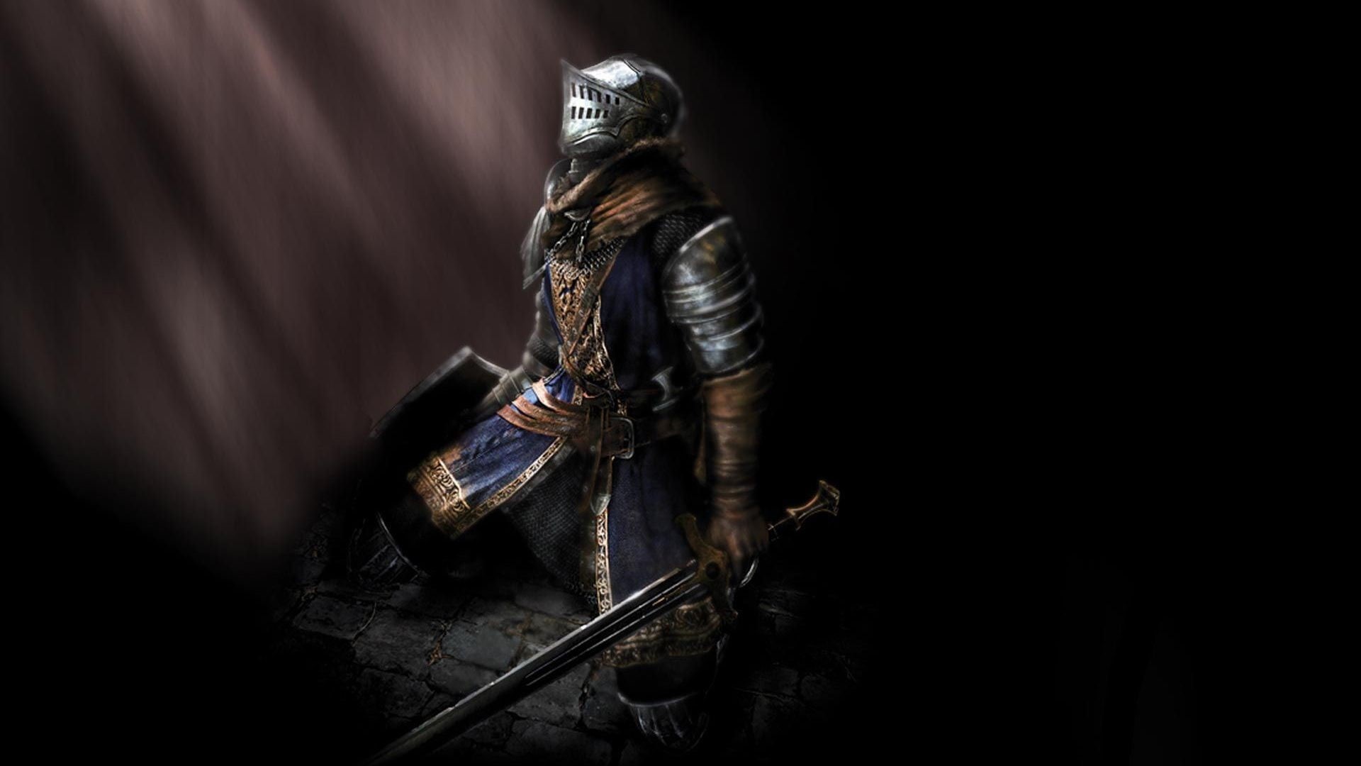 indoors, men, 1080P, welder, standing, character, copy space, welding, Dark Souls II, safety, metal industry, sword, black background, occupation, HD Wallpaper