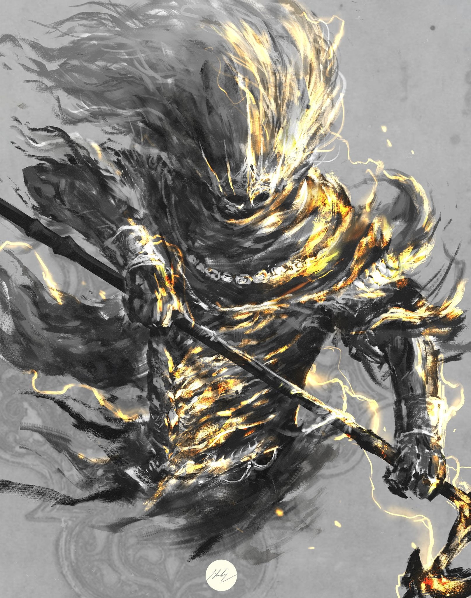 Dark Souls III, 1080P, fantasy art, artwork, Nameless King, illustration, video game art, Dark Souls, Phone HD Wallpaper