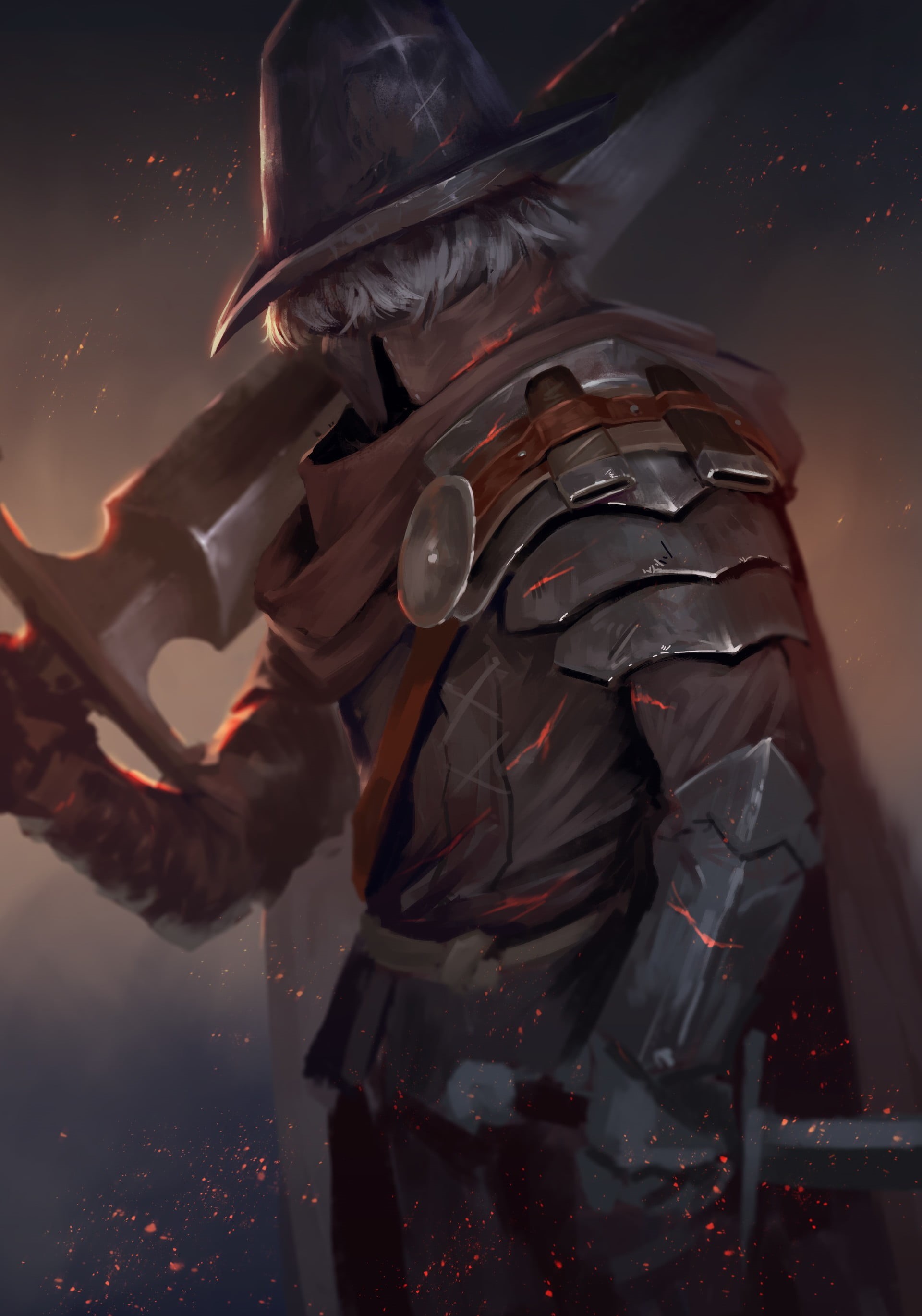 weapon, adult, warrior, holding, armed Forces, protection, knight - person, the past, one Person, aggression, man, Farron, work Helmet, headwear, 2K, medieval, Phone HD Wallpaper