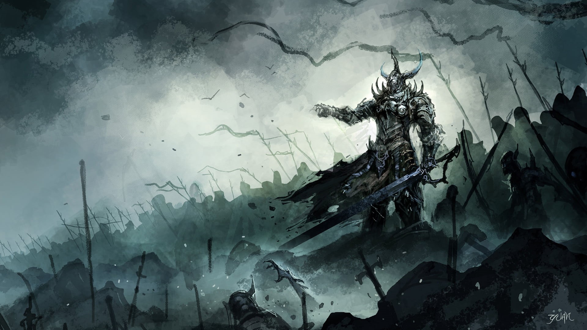 sword, large group of animals, knight, plant, winter, underwater, marine, transparent, animal wildlife, battle, Lich, group of animals, animal themes, HD Wallpaper