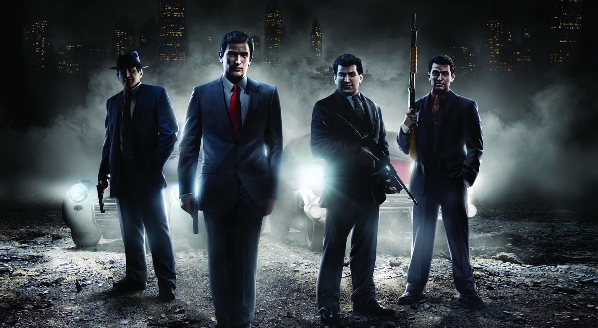group of people, night, mafia 2, full length, 1080P, business, businessman, coworker, standing, mafia, mid adult men, architecture, young adult, suit, HD Wallpaper
