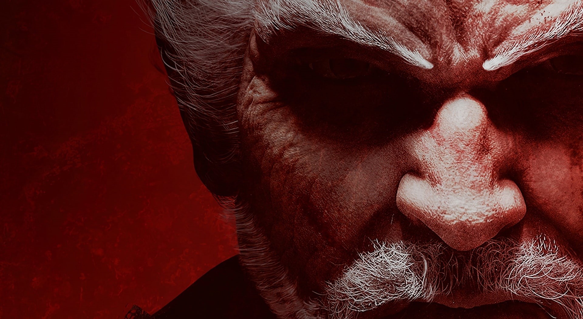 Other Games, serious, tekken 7, tekken, human body part, mishima, red, beard, mustache, headshot, facial hair, mid adult men, one person, 1080P, heihachi, HD Wallpaper