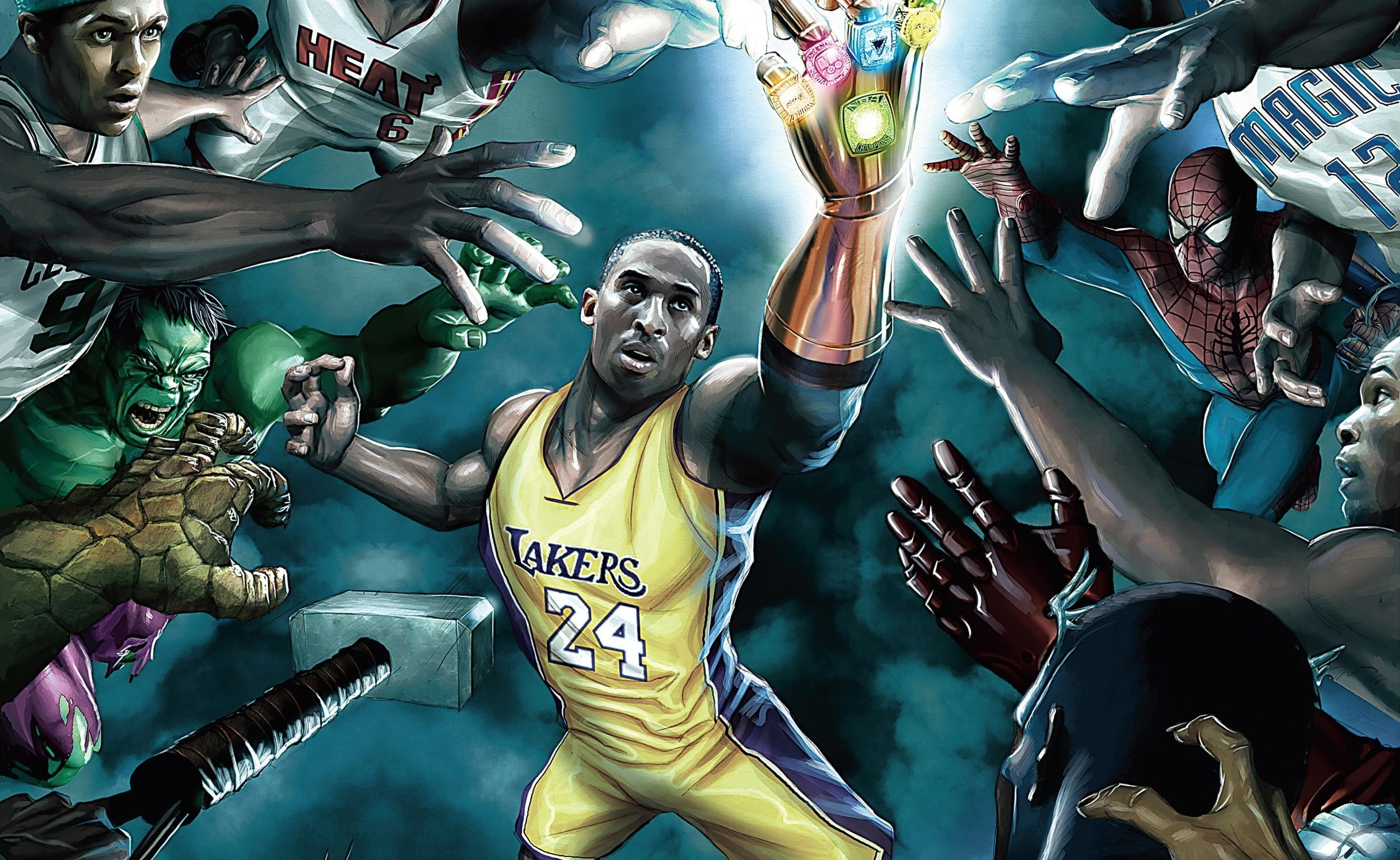 Marvel, men, happiness, sport, art and craft, arts culture and entertainment, 2K, crowd, arms raised, stadium, bryant, Other Games, outdoors, celebration, HD Wallpaper