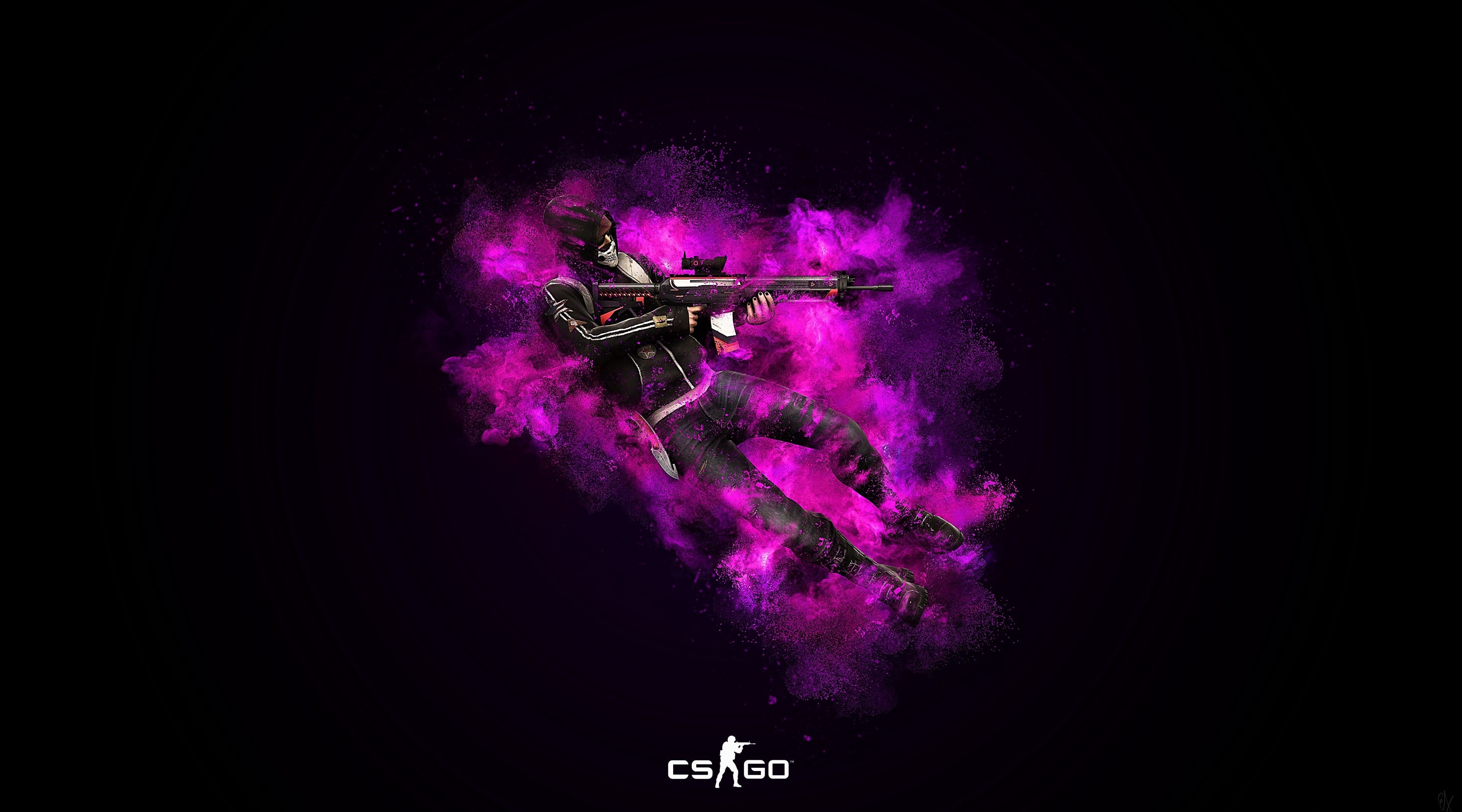 Purple, Games, Other Games, Burst, csgo, Dust, 4K, Weapon, counterstrike, globaloffensive, imagine, Shooter, Smoke, videogame, Explosion, HD Wallpaper
