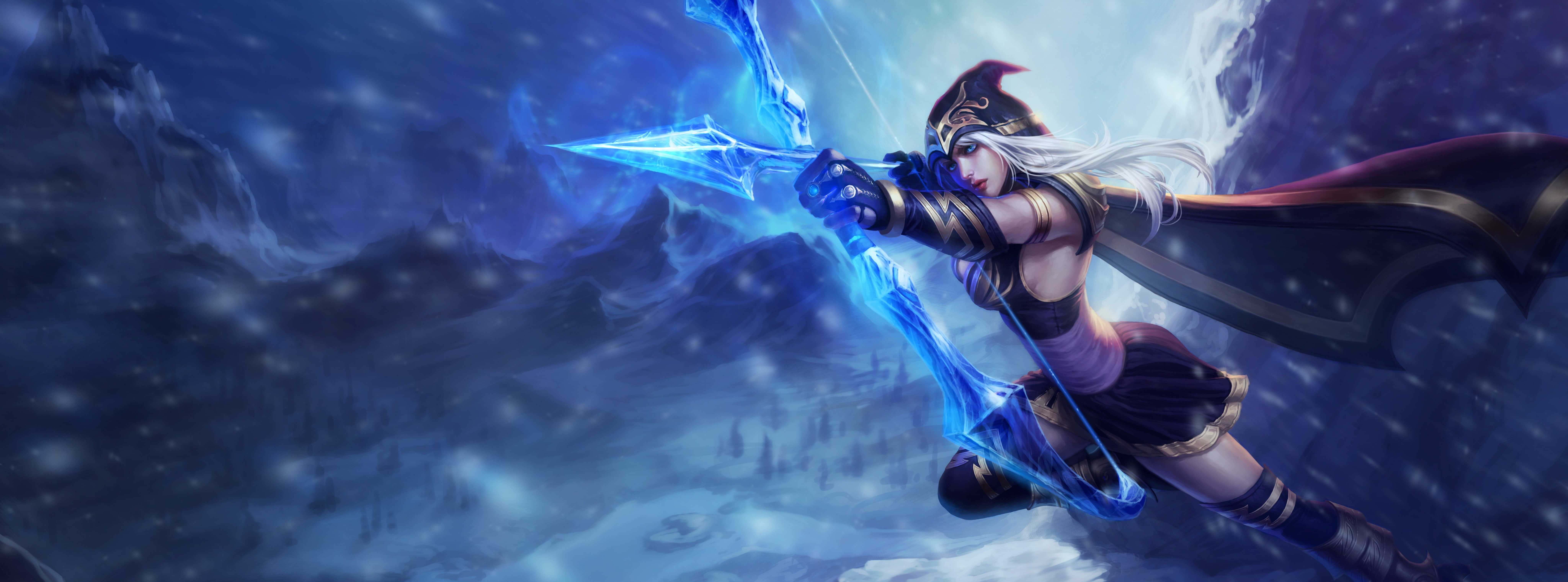 frost, Ashe, champion, real people, legends, nature, Archer, Game, hairstyle, hair, low angle view, Blue, young adult, digital, long hair, character, Other Games, HD Wallpaper