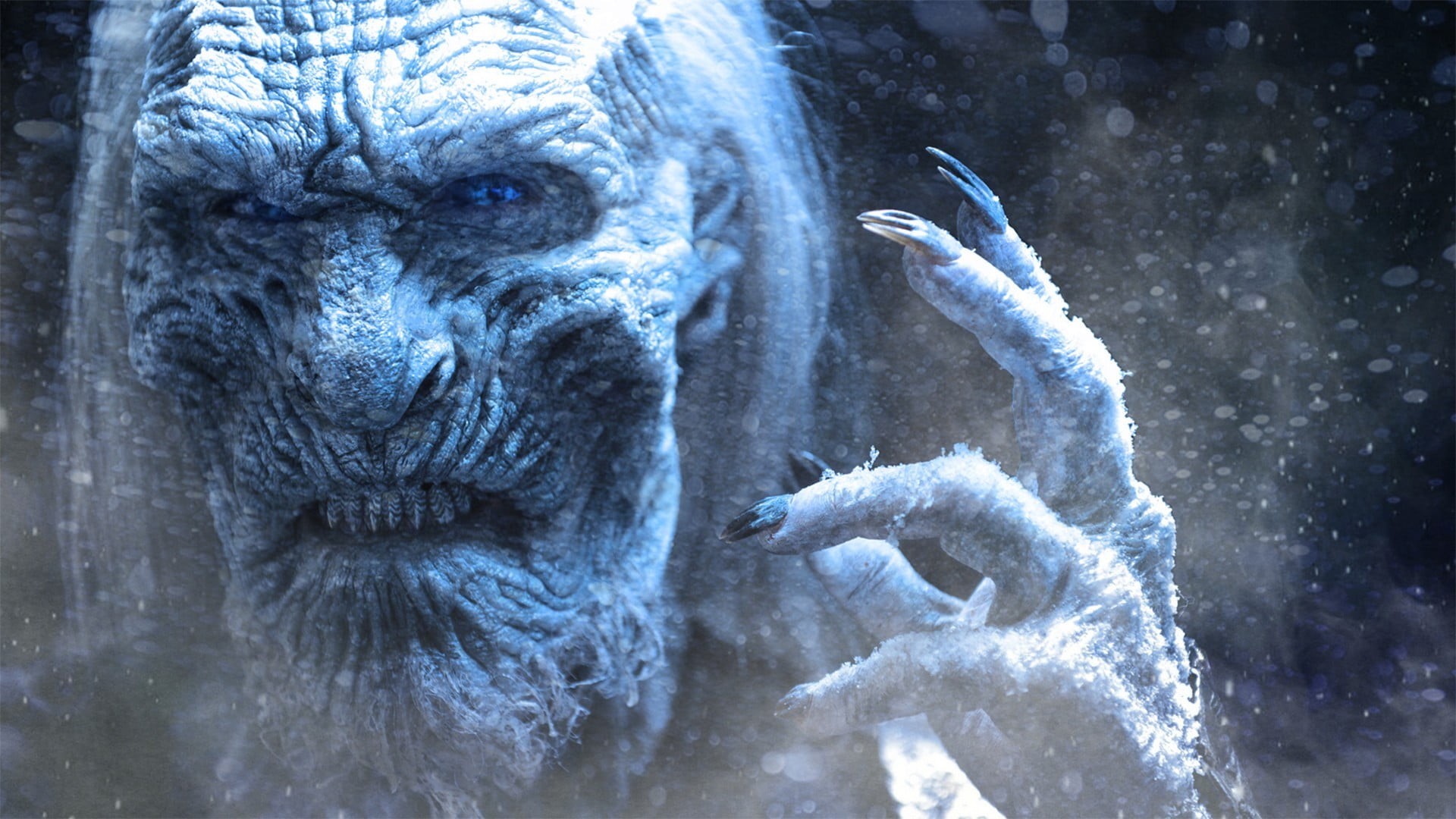 spooky, Game of Thrones, winter, night, portrait, close-up, The Others, human body part, 1080P, fear, digital composite, game, nature, looking at camera, HD Wallpaper