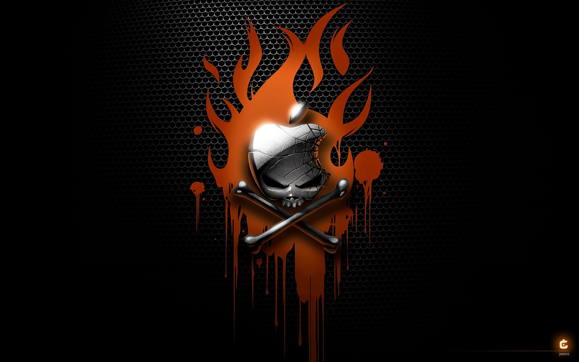 heat - temperature, 1080P, design, Paint, studio shot, glowing, close-up, representation, flame, steel, symbol, illustration, Hackintosh, indoors, Bones, HD Wallpaper