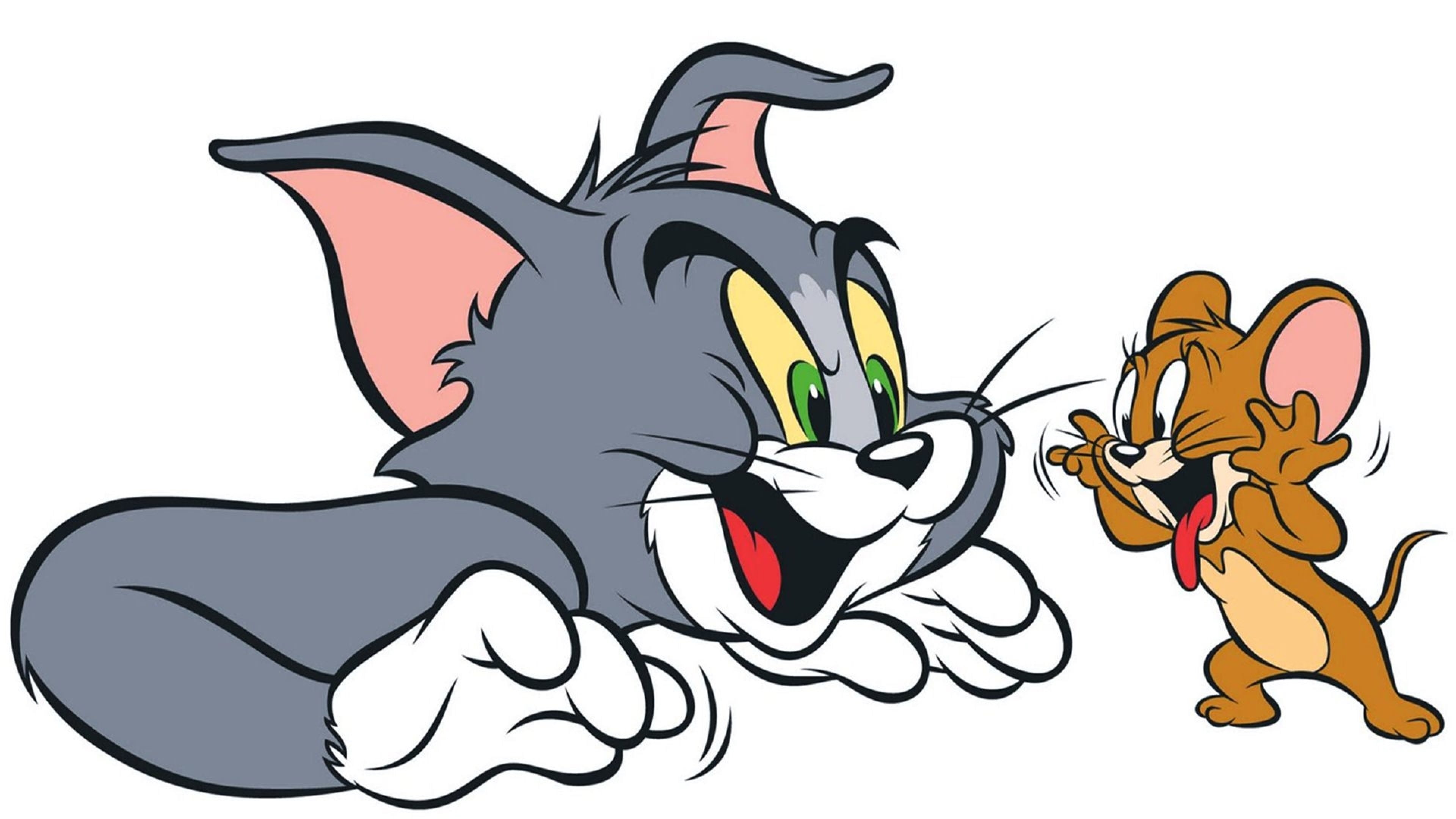 people, cartoons, white background, funny, 4K, hand, mammal, indoors, art and craft, characters, laptops, jerry, mobile, tablet, hd, hand sign, creativity, HD Wallpaper