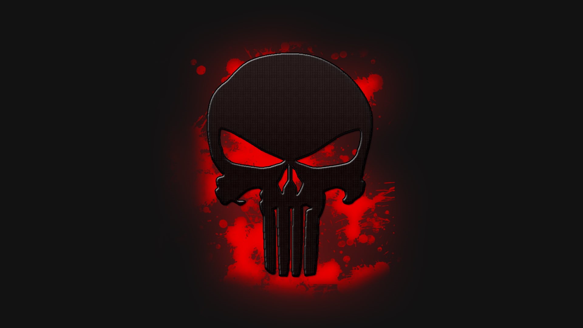 red, blood, red background, artwork, 1080P, skull, The Punisher, HD Wallpaper