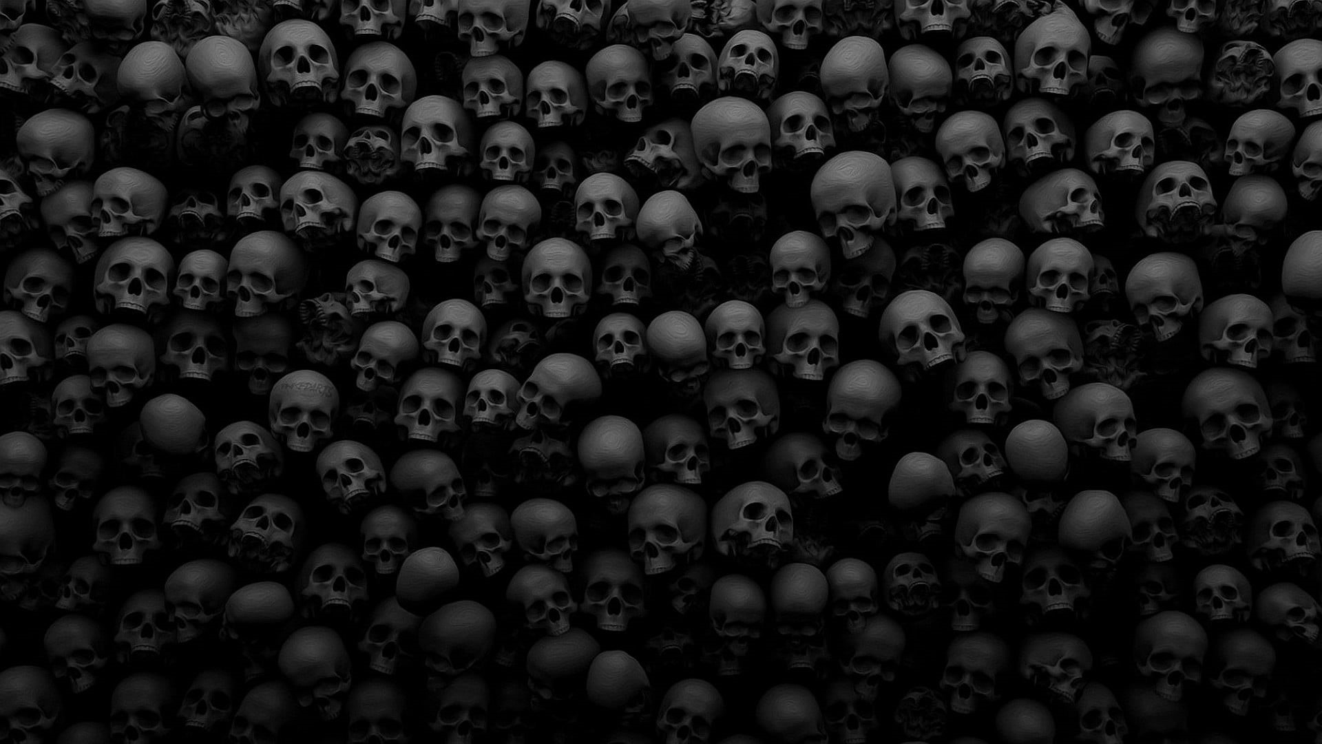 high angle view, skull, 1080P, skulls, monochrome, side by side, food, food and drink, still life, close-up, white color, full frame, backgrounds, HD Wallpaper