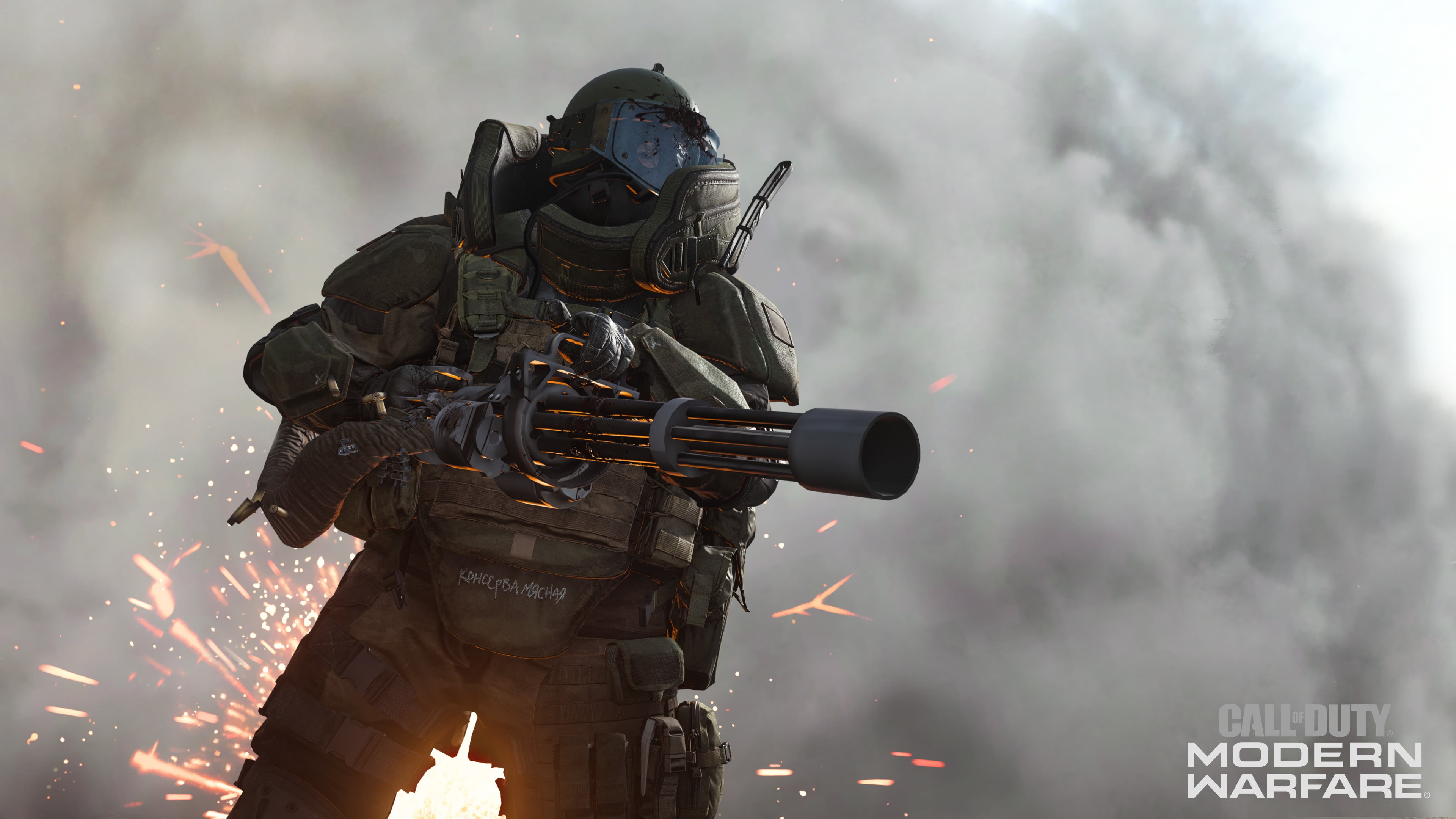 4K, Minigun, Call of Duty: Modern Warfare, Call Of Duty, HD Wallpaper