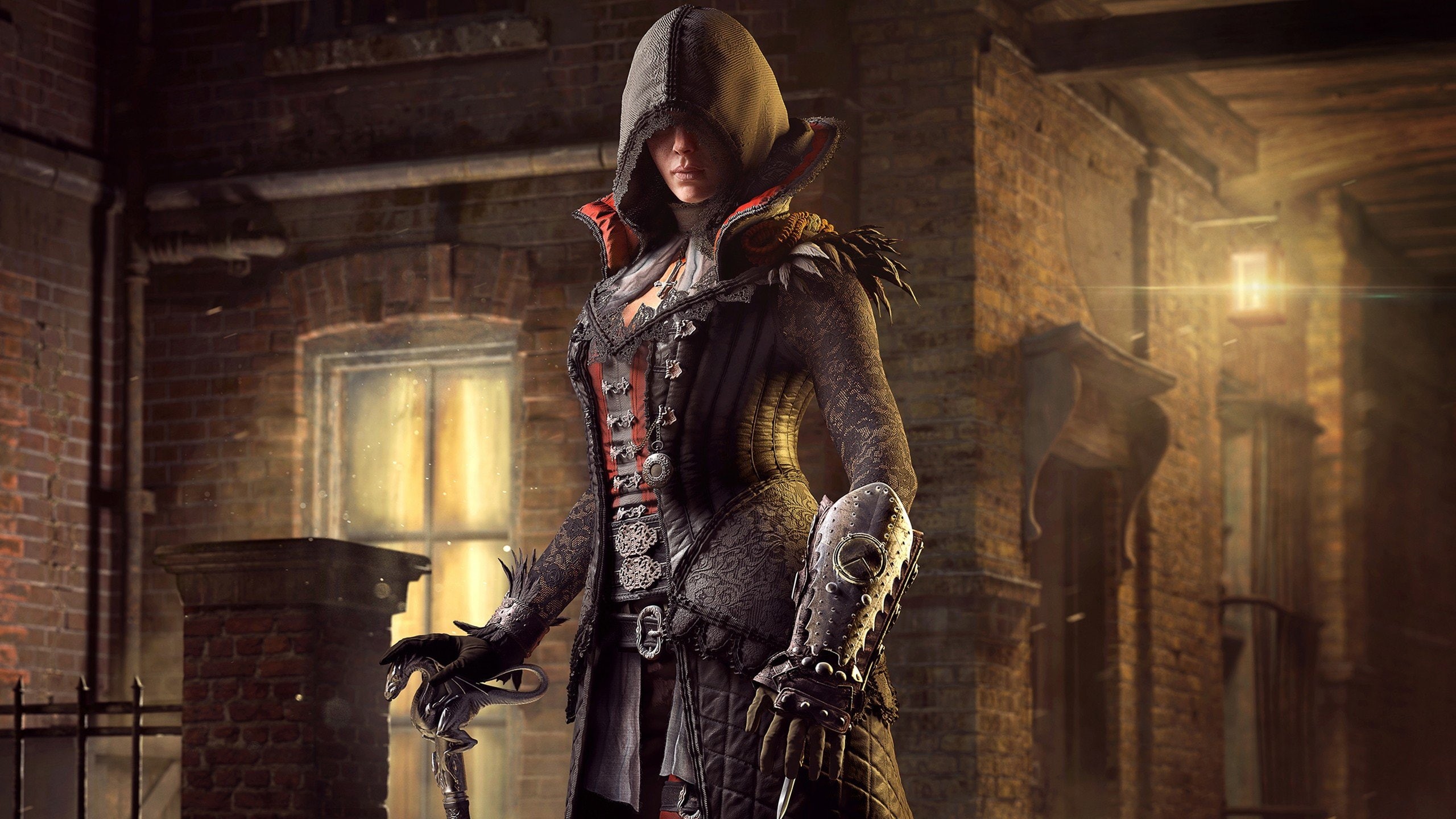 Assassins Creed Syndicate, creed, 2K, syndicate, assassins, evie, Video Games, games, 2560x1440 px, x, animals, ubisoft, fish, video, hd, Evie Frye, art, HD Wallpaper