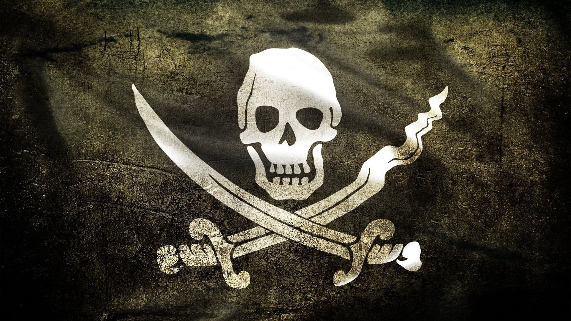 indoors, pirates, still life, creativity, bone, high angle view, skull, human skeleton, pirate, grunge, horror, flag, fear, halloween, human representation, HD Wallpaper